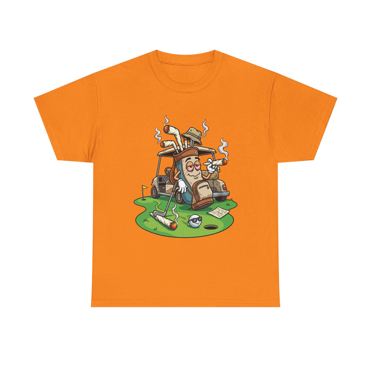 1 Golf weed Lounge T‑Shirt — Relaxed Golfer Cartoon Tee