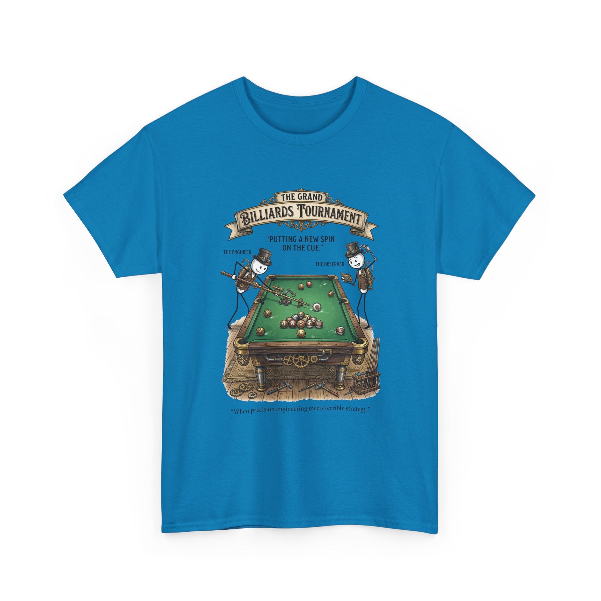 Billiards Tournament T-Shirt — Vintage Pool Table Graphic Tee