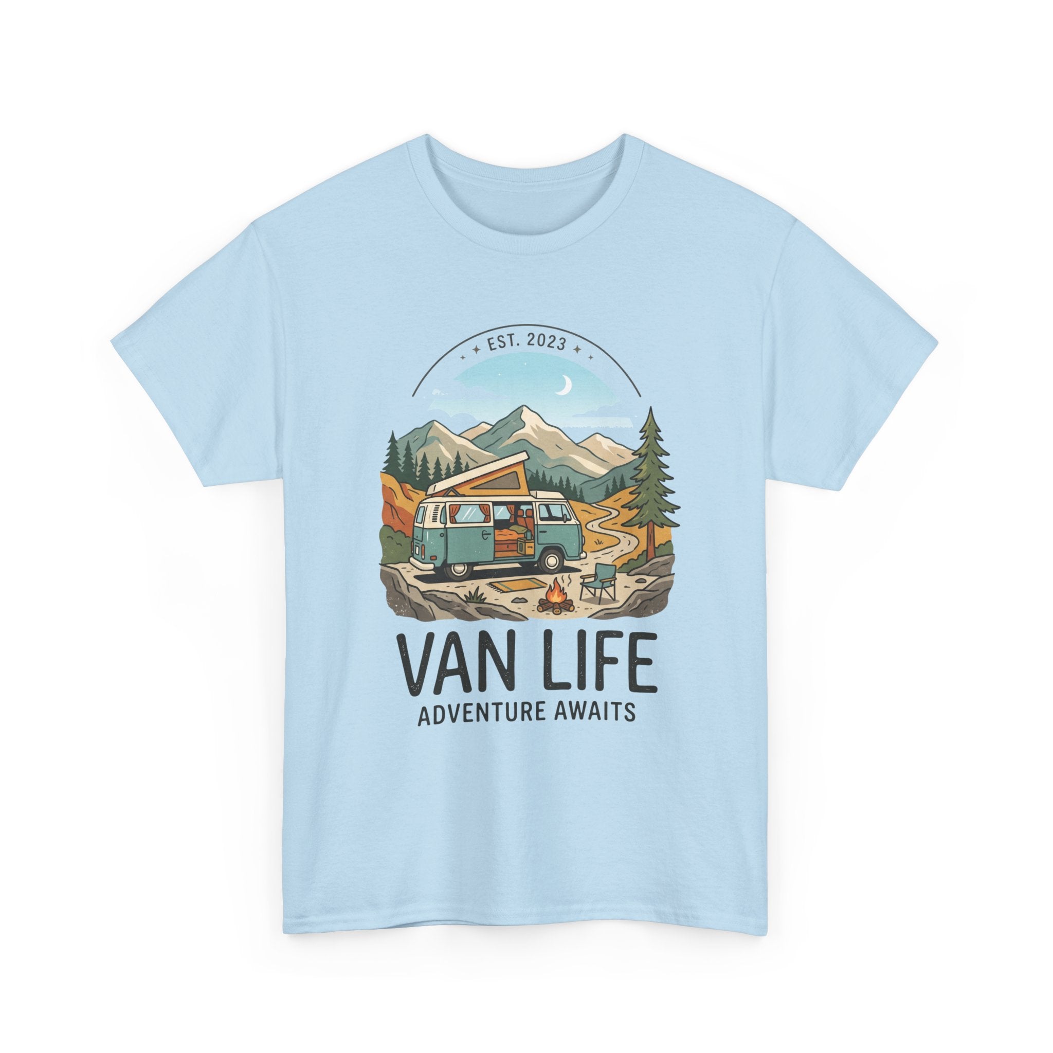 Van Life Adventure Awaits Unisex Heavy Cotton Tee
