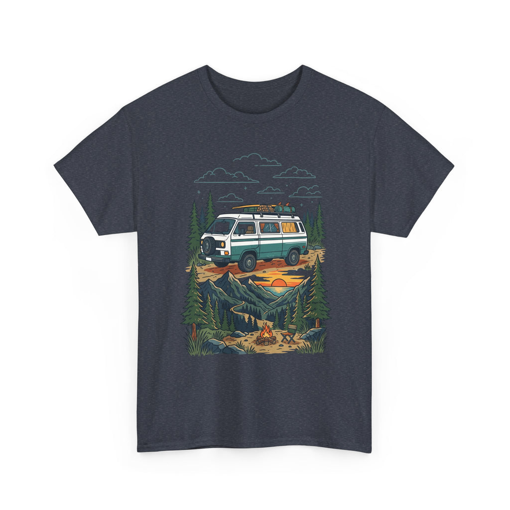 Camper Van Adventure Tee — Retro Van Camping Graphic T-Shirt