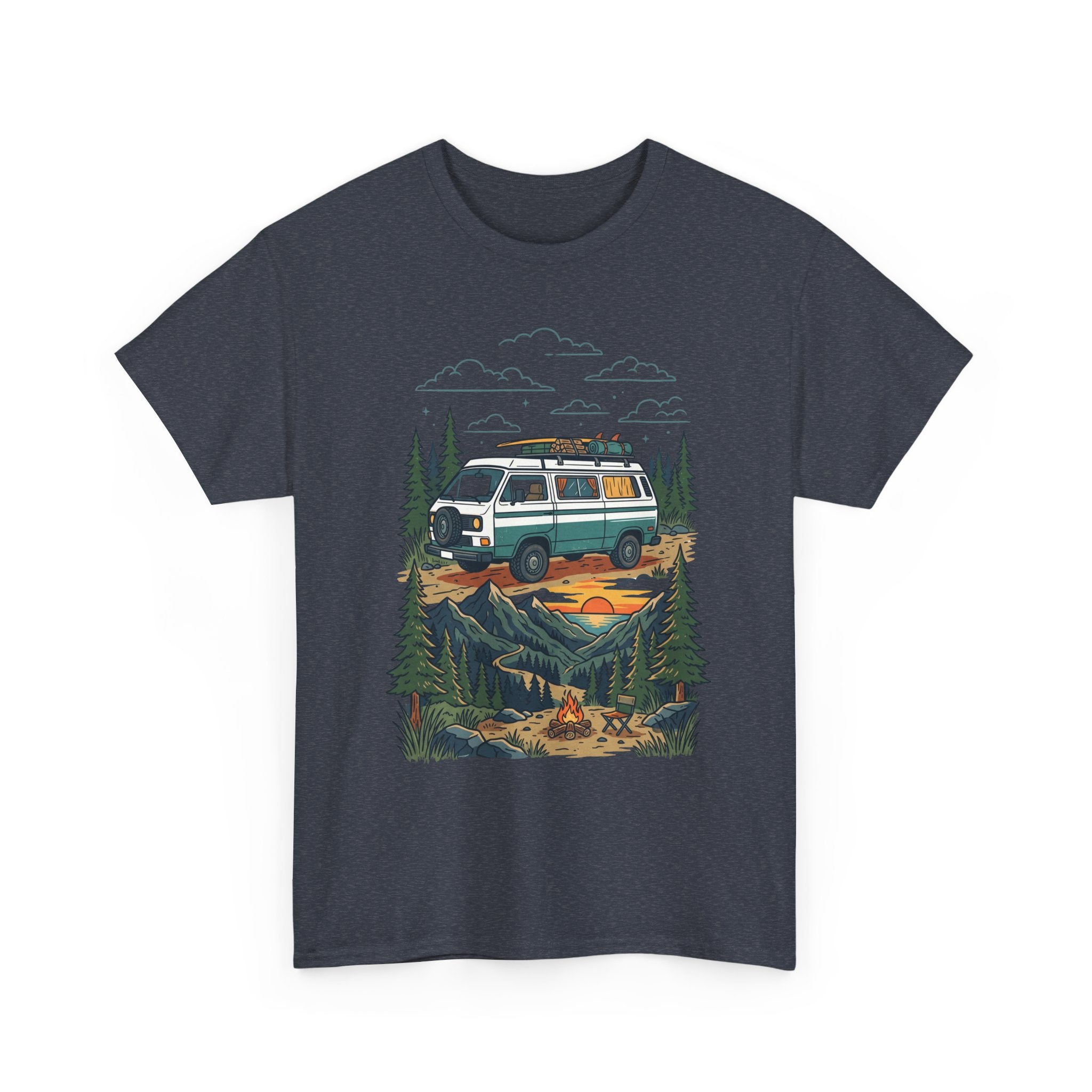 Camper Van Adventure Tee — Retro Van Camping Graphic T-Shirt