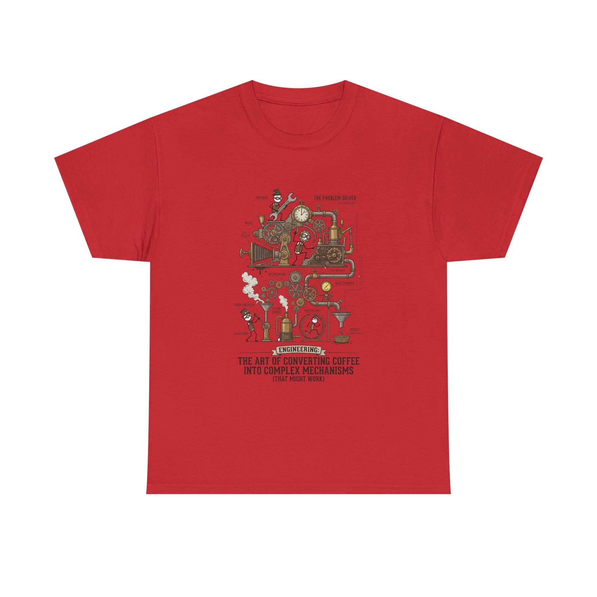 Steampunk Engineering T-Shirt — The Art of Converting Coffee Into Complex Mechanisms Graphic Tee