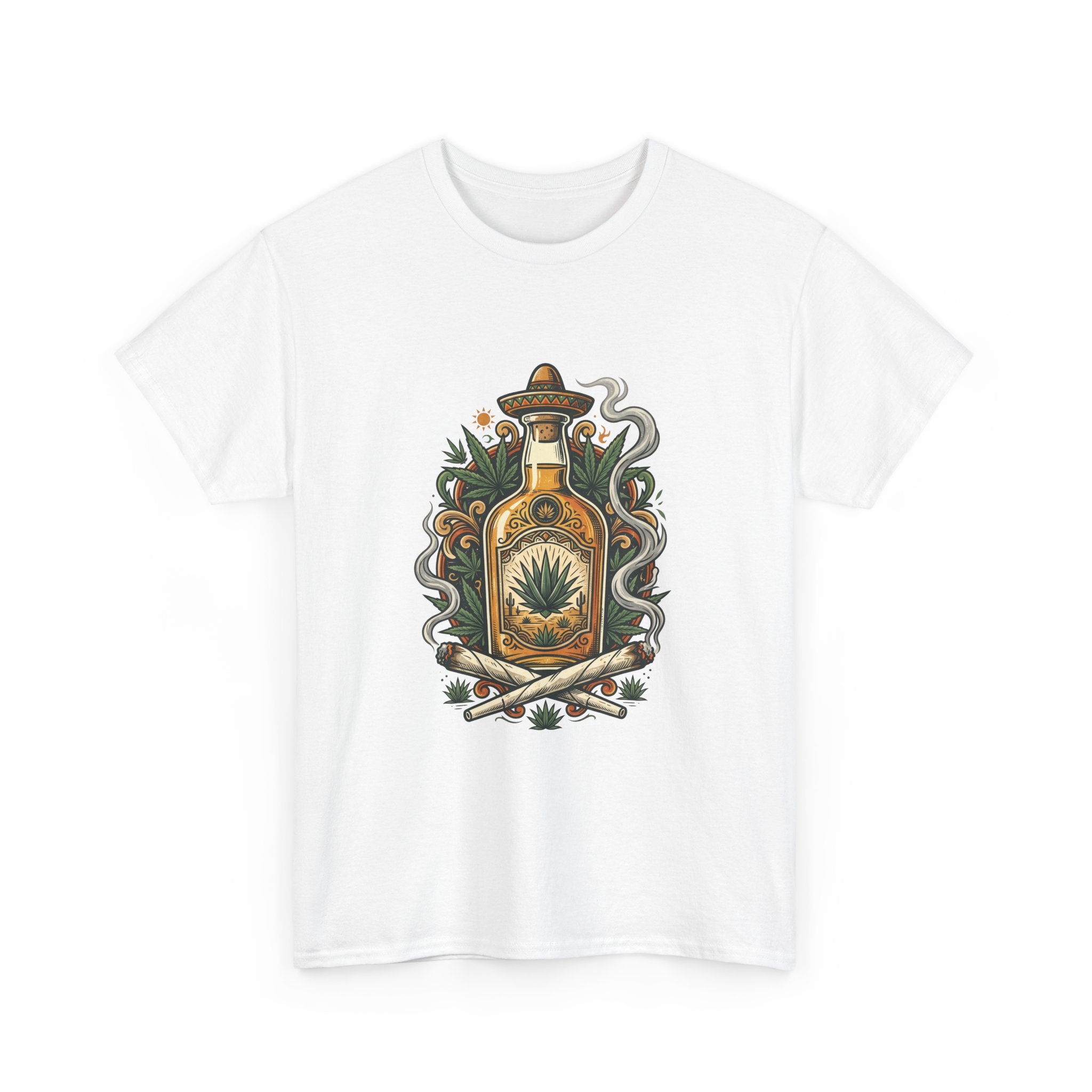 Tequila Bottle Graphic Tee — Agave Spirit Illustration T-Shirt