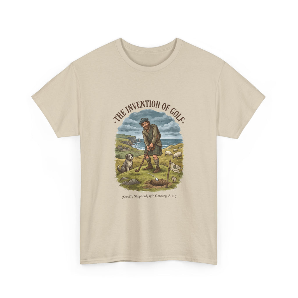The Invention of Golf T-Shirt — Vintage Golfer Illustration Tee