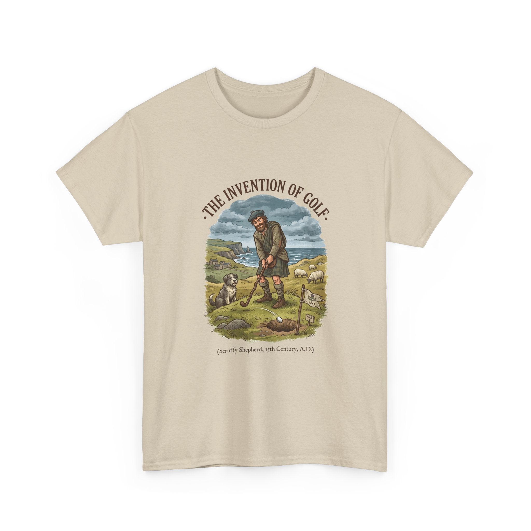 The Invention of Golf T-Shirt — Vintage Golfer Illustration Tee