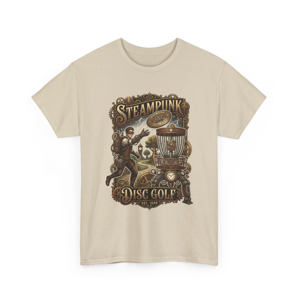 Steampunk Disc Golf T‑Shirt – Vintage Industrial Disc Golf Tee