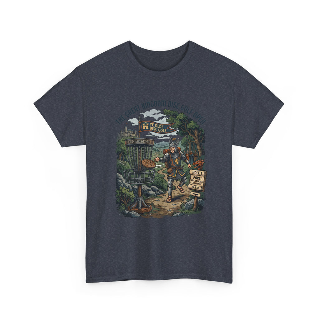 Medieval Disc Golf Adventure Tee — "The Great Kingdom Disc Golf Open" Graphic Shirt