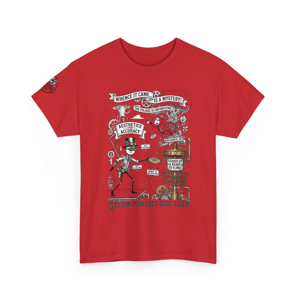 Steam-Powered Disc Golf T-Shirt | Steampunk Disc Golf Design
