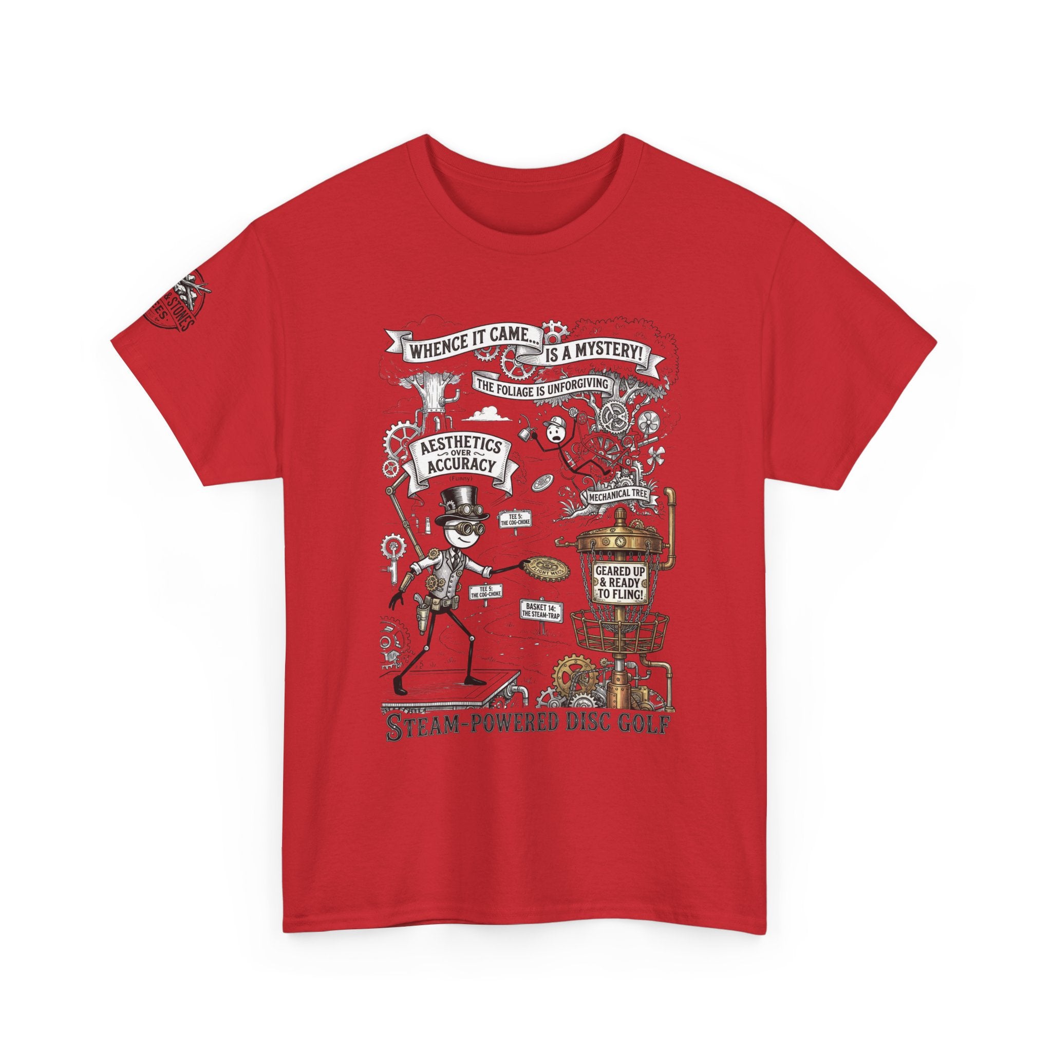 Steam-Powered Disc Golf T-Shirt | Steampunk Disc Golf Design