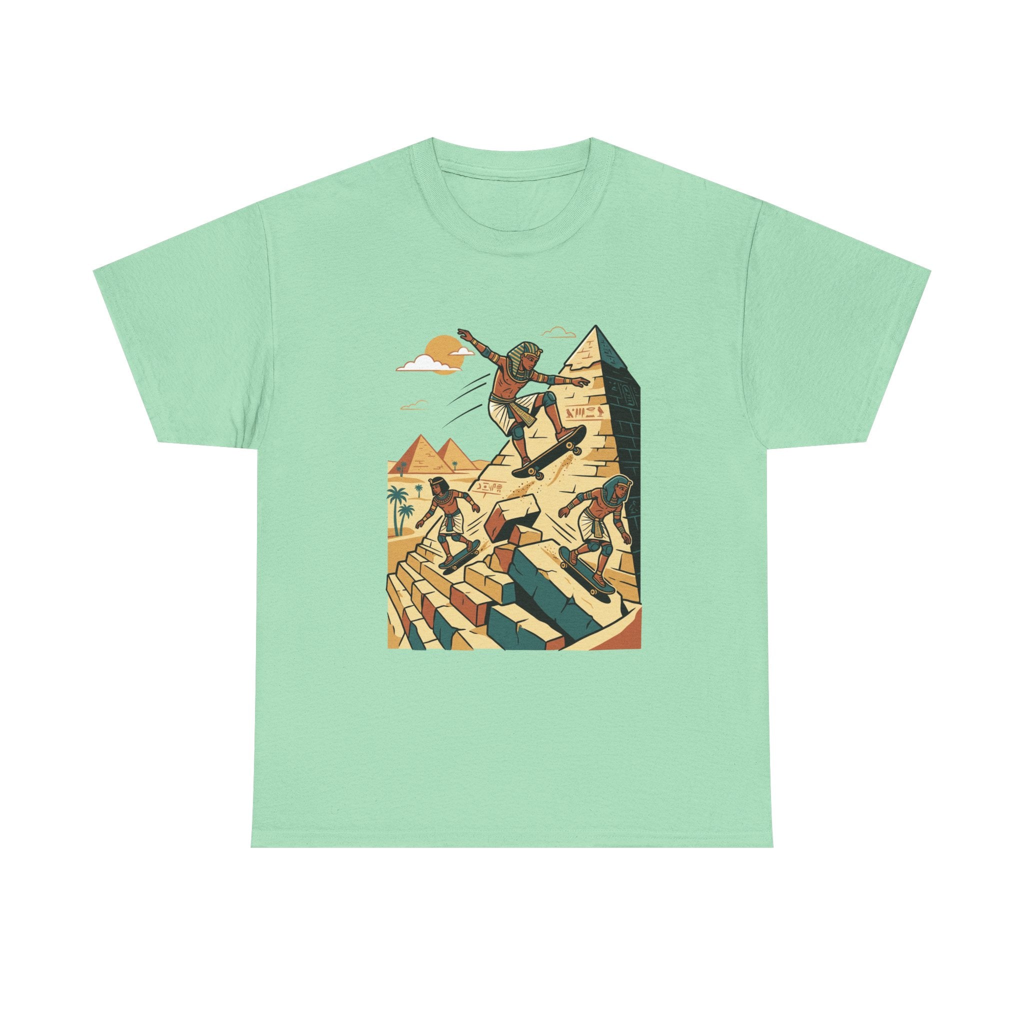 Pyramid Skateboarding Tee — Vintage Egyptian Skateboard Graphic T-Shirt