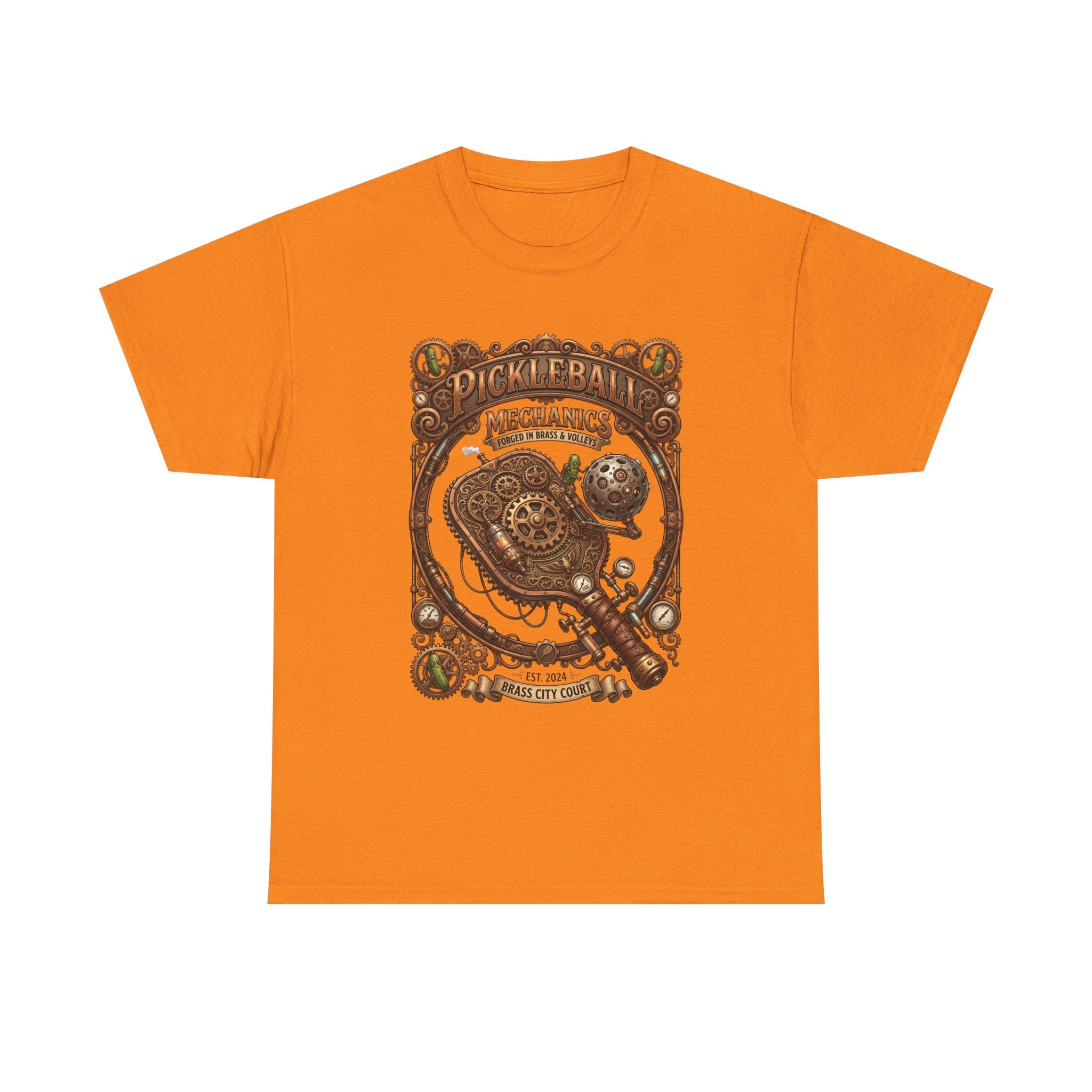 Pickleball Mechanics T-Shirt — Vintage Steampunk Paddle Design