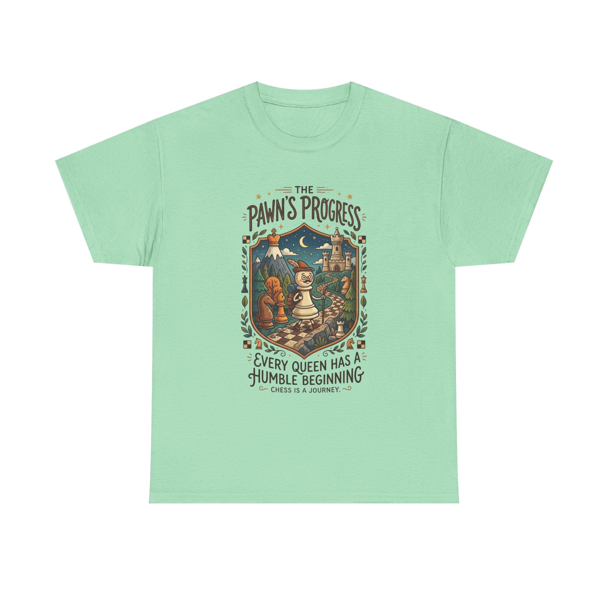 Chess 'The Pawn's Progress' T-Shirt — "Every Queen Has a Humble Beginning" Vintage Style Tee