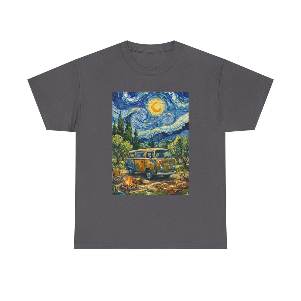 Van Gogh Night Van T-Shirt — Vintage Camper Starry Sky Tee