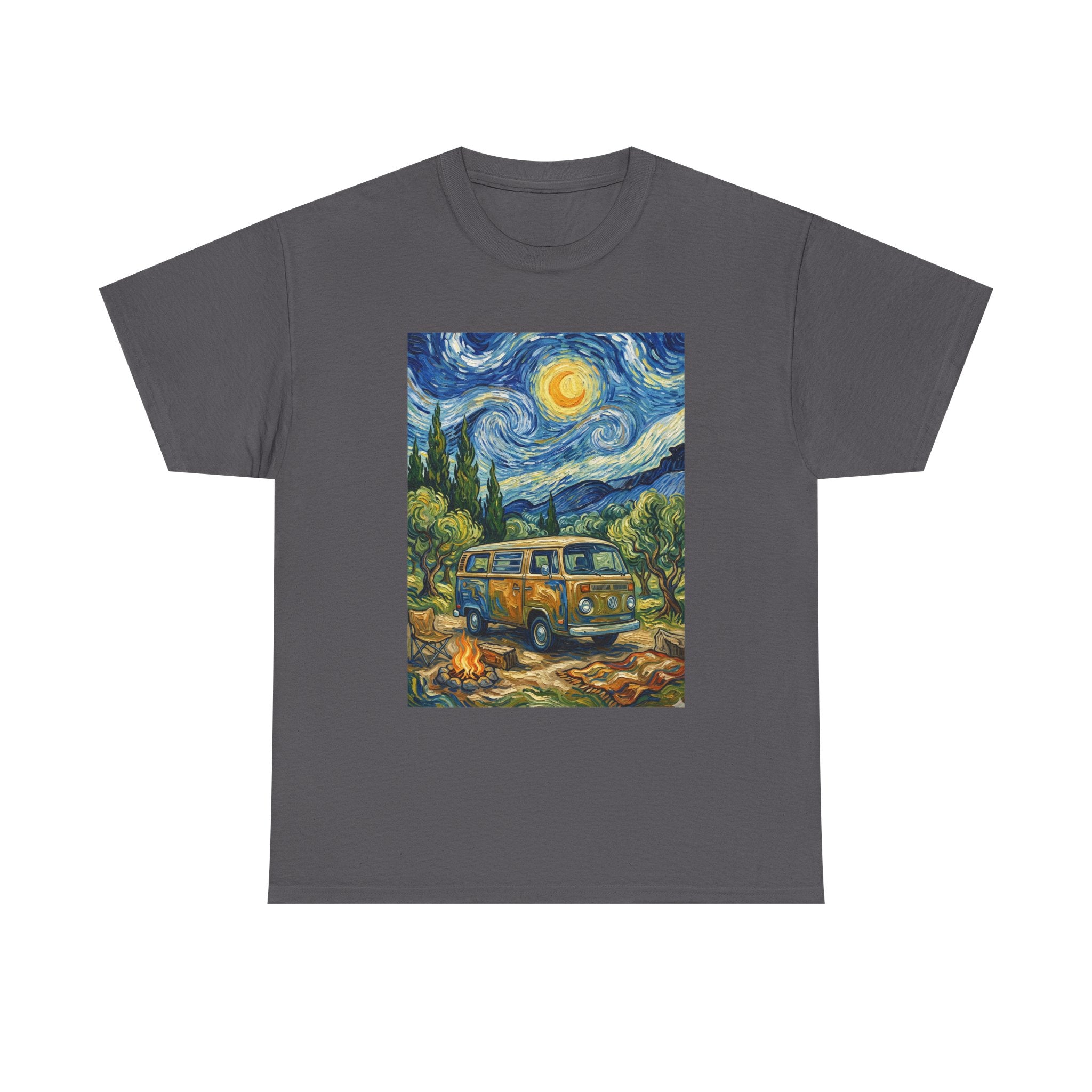 Van Gogh Night Van T-Shirt — Vintage Camper Starry Sky Tee