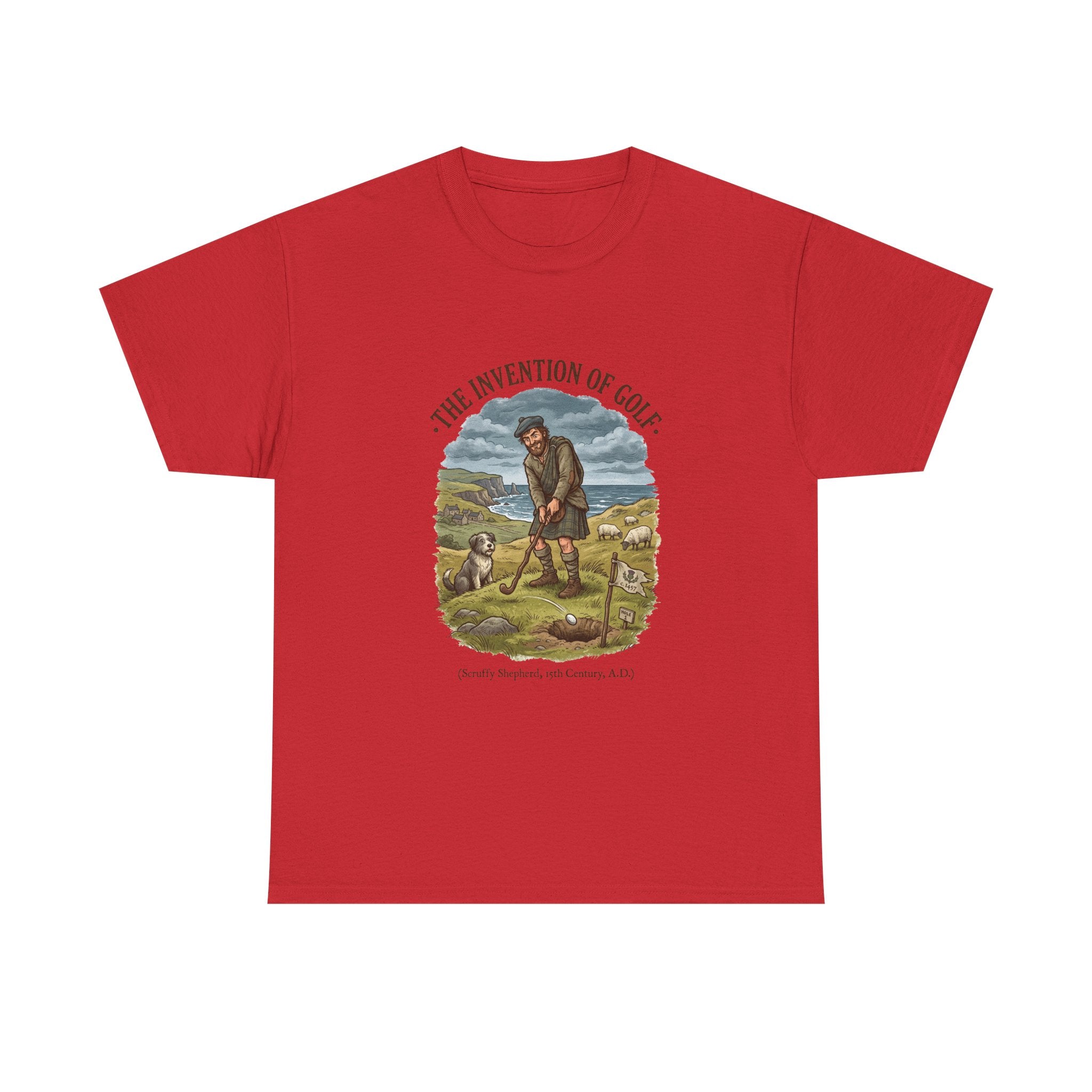 The Invention of Golf T-Shirt — Vintage Golfer Illustration Tee