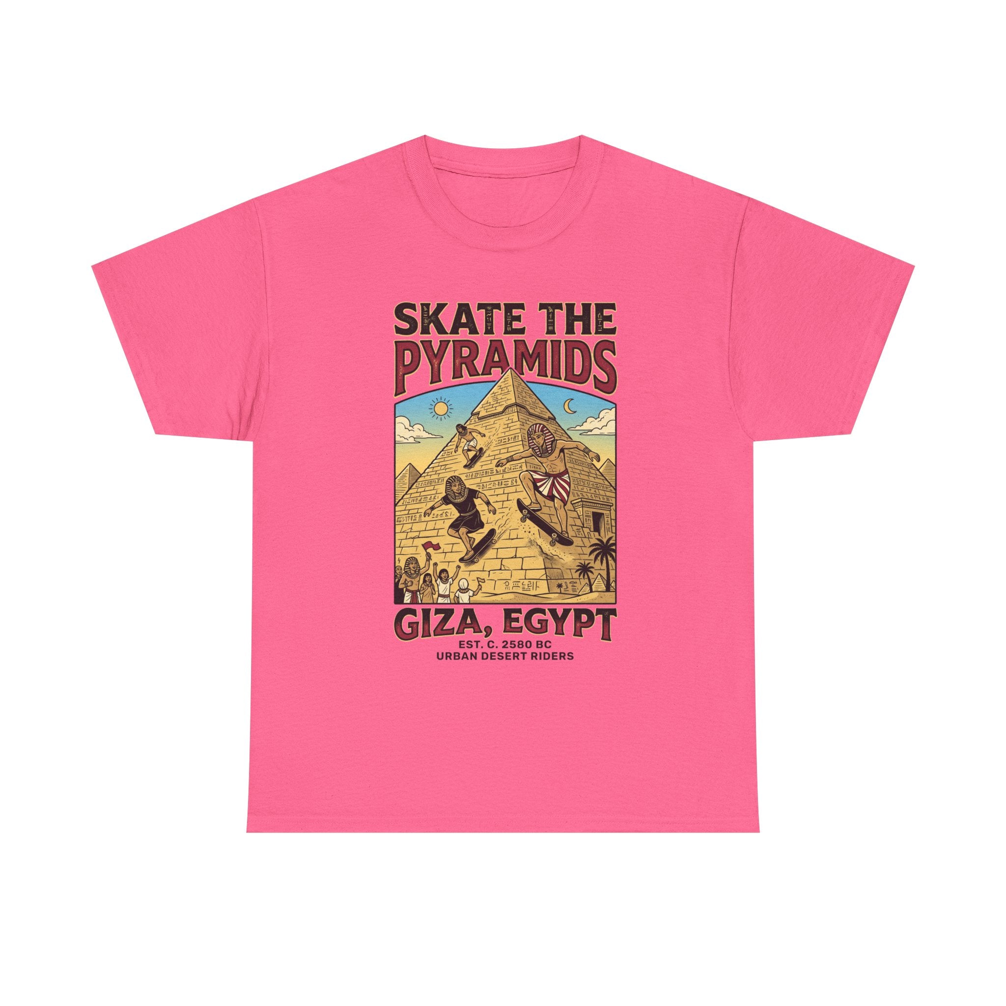 Skate The Pyramids Tee — Giza Egypt Skateboarding Graphic T-Shirt