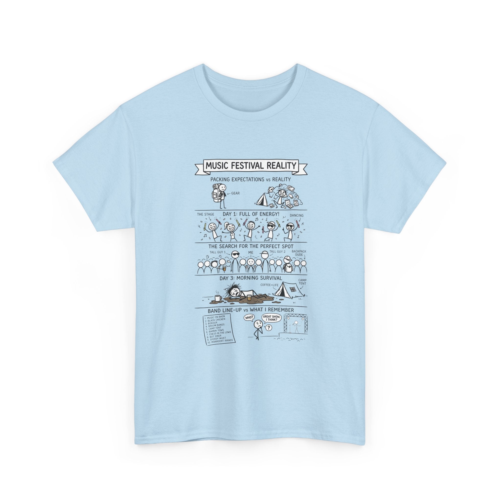 Music Festival Reality Tee – Funny Concert Comic Graphic T-Shirt