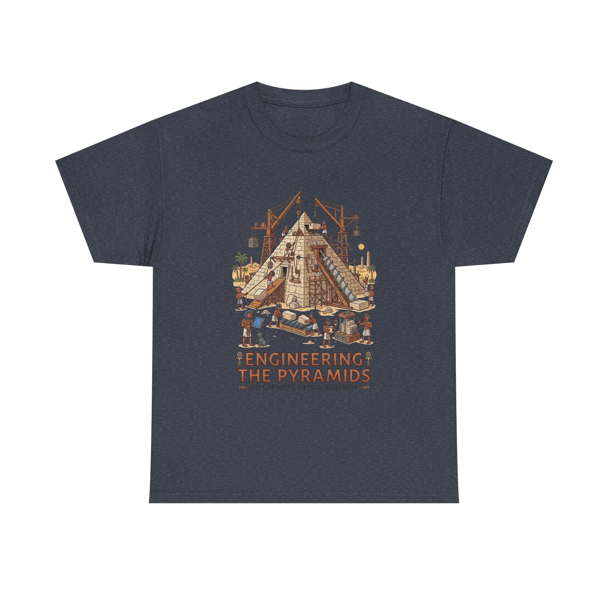 Pyramids Engineering T-Shirt – Vintage Egypt Construction Graphic Tee