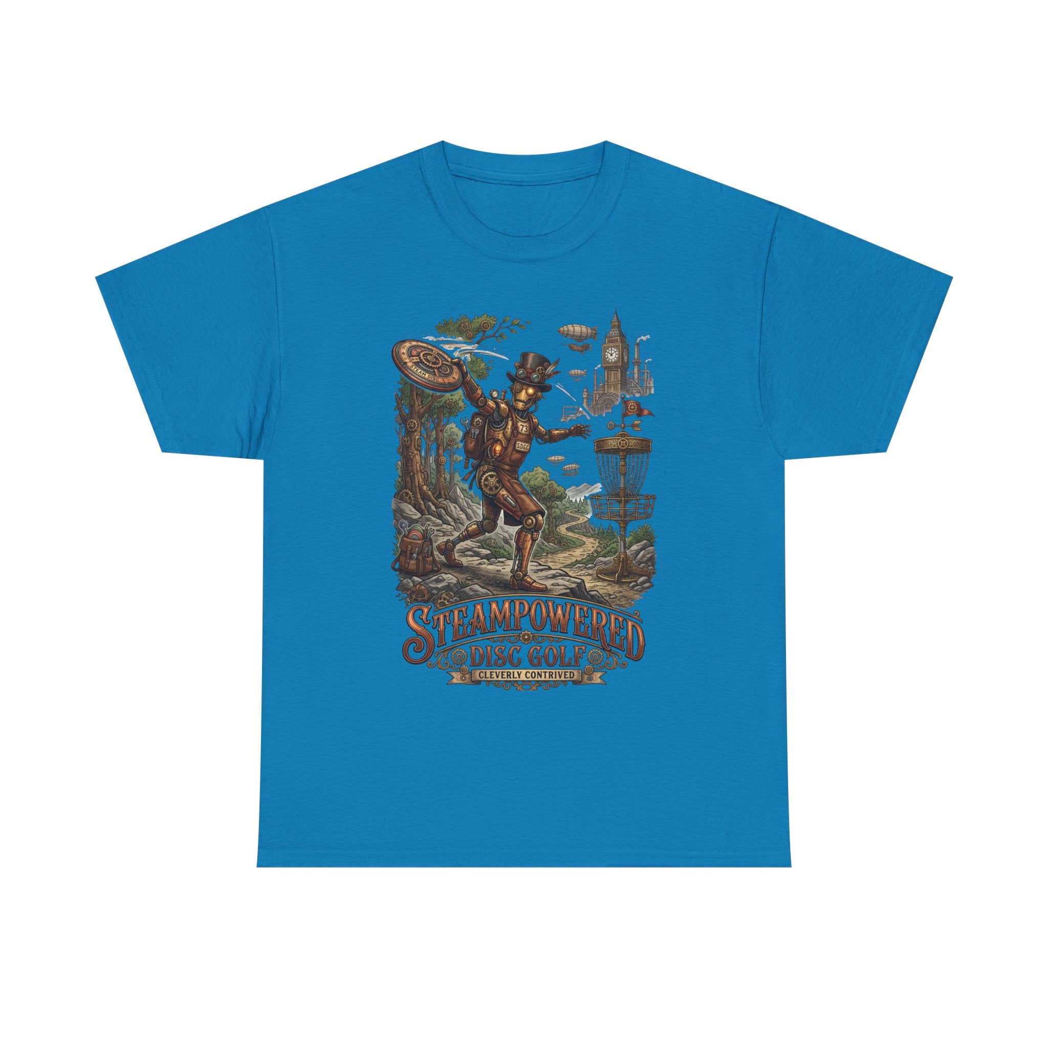 Steampunk Disc Golf T-Shirt – "Steampowered Disc Golf" Vintage Style