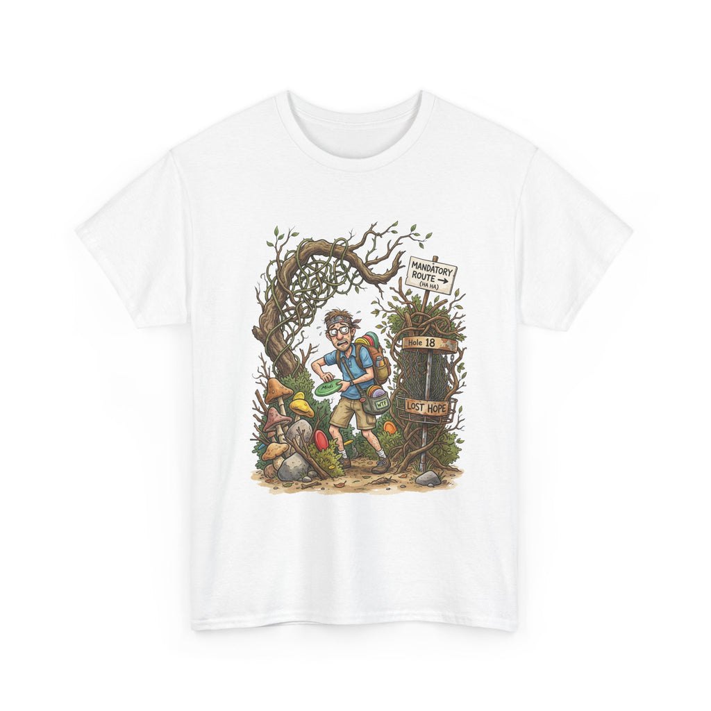 Disc Golf Graphic Tee — "Lost But Loving It" Outdoor Adventure T-Shirt