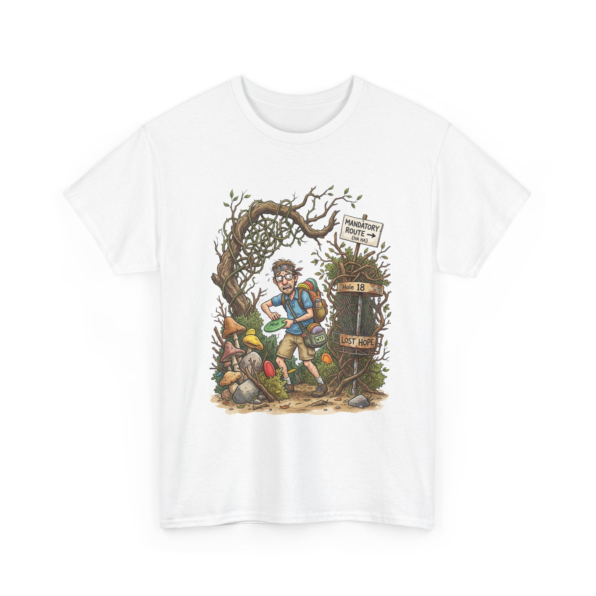 Disc Golf Graphic Tee — "Lost But Loving It" Outdoor Adventure T-Shirt