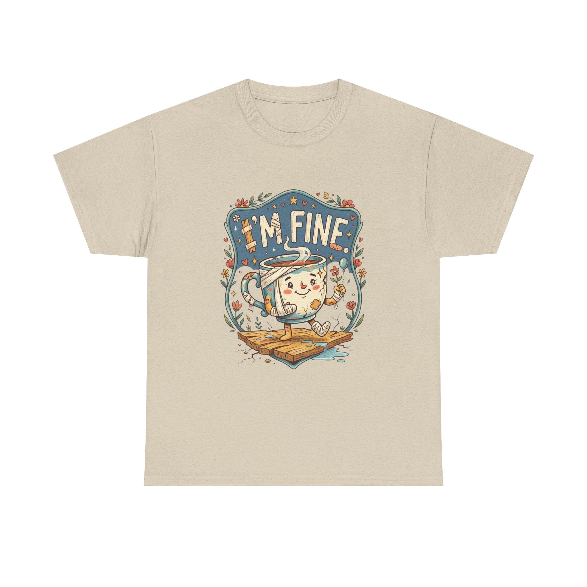T-Shirt - 'I'm Fine' Cute Kettle Graphic Tee, Cozy Tea Lover Gift