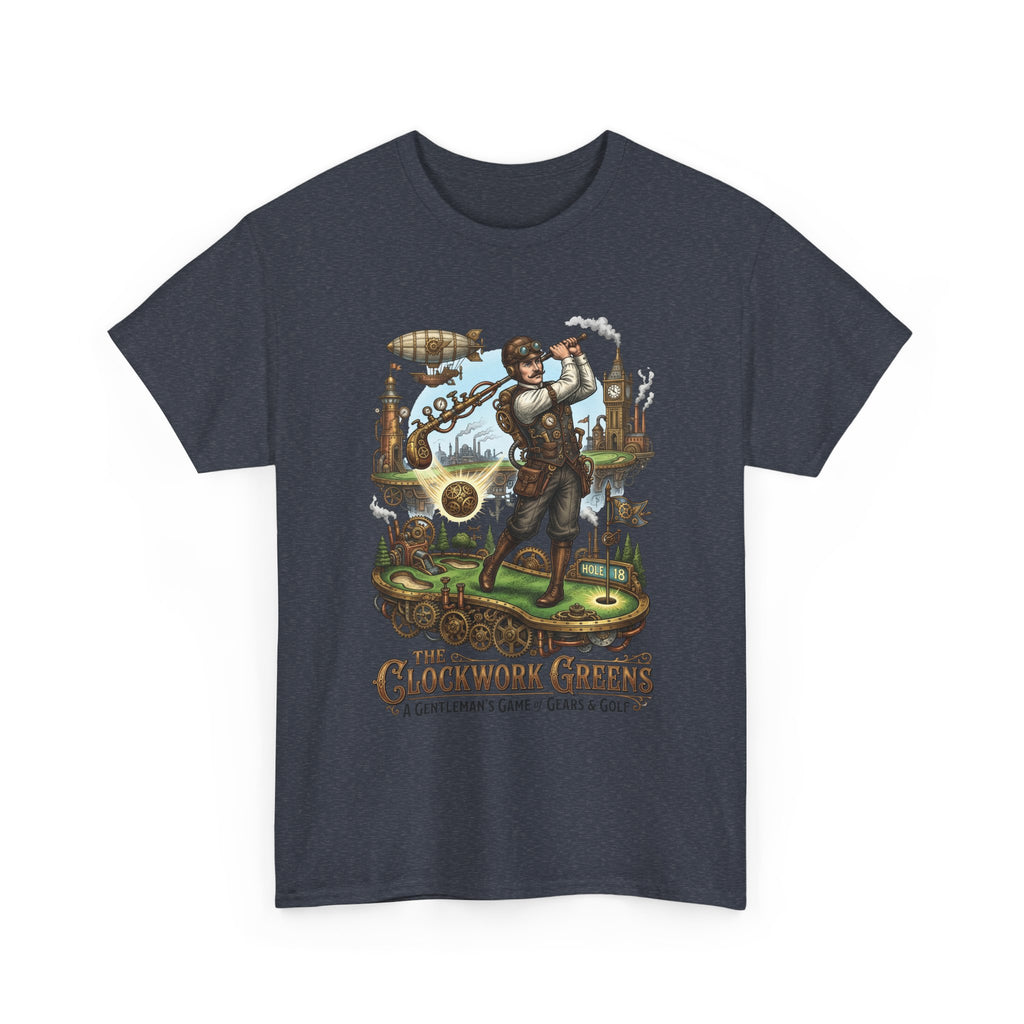 Golf Steampunk T-Shirt — "The Clockwork Greens" Vintage Golfing Design