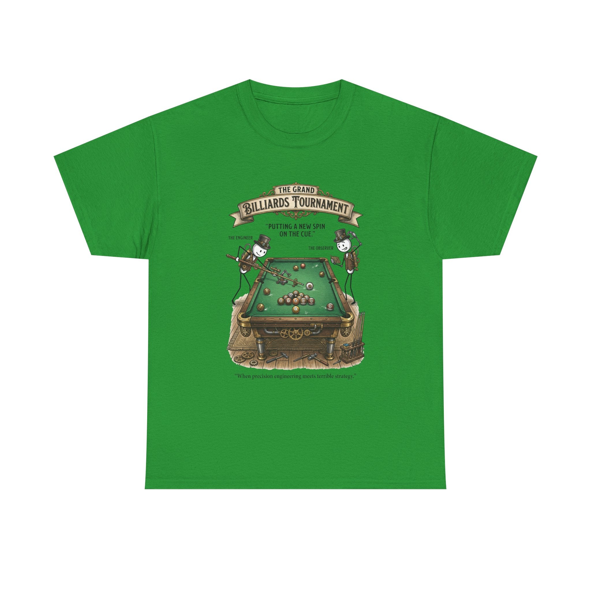 Billiards Tournament T-Shirt — Vintage Pool Table Graphic Tee