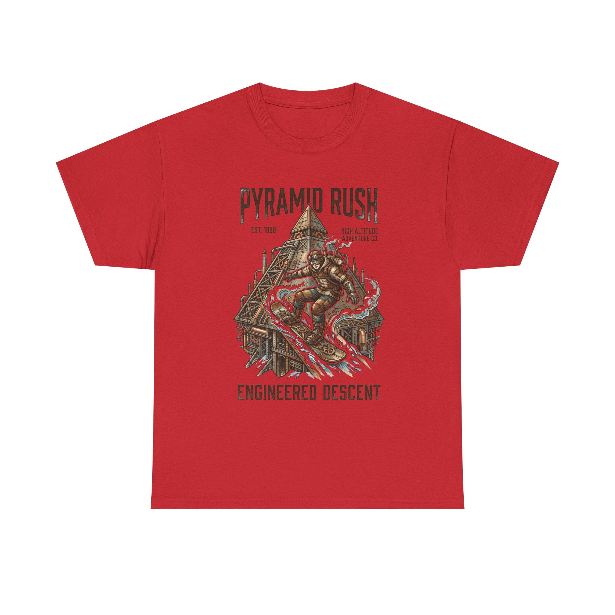 Steampunk Snowboard Pyramid Adventure T-Shirt — Fantasy Explorer Graphic Tee