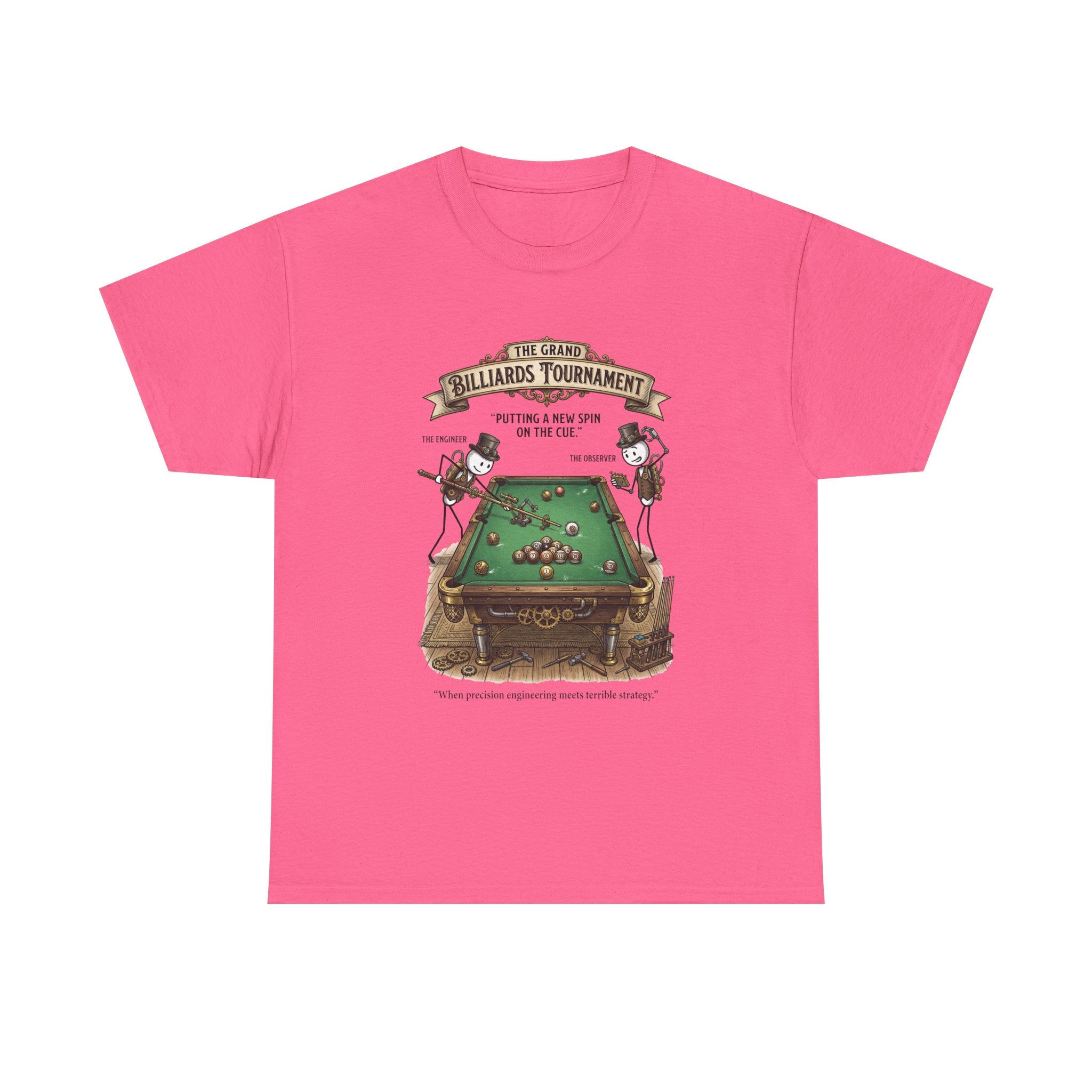 Billiards Tournament T-Shirt — Vintage Pool Table Graphic Tee