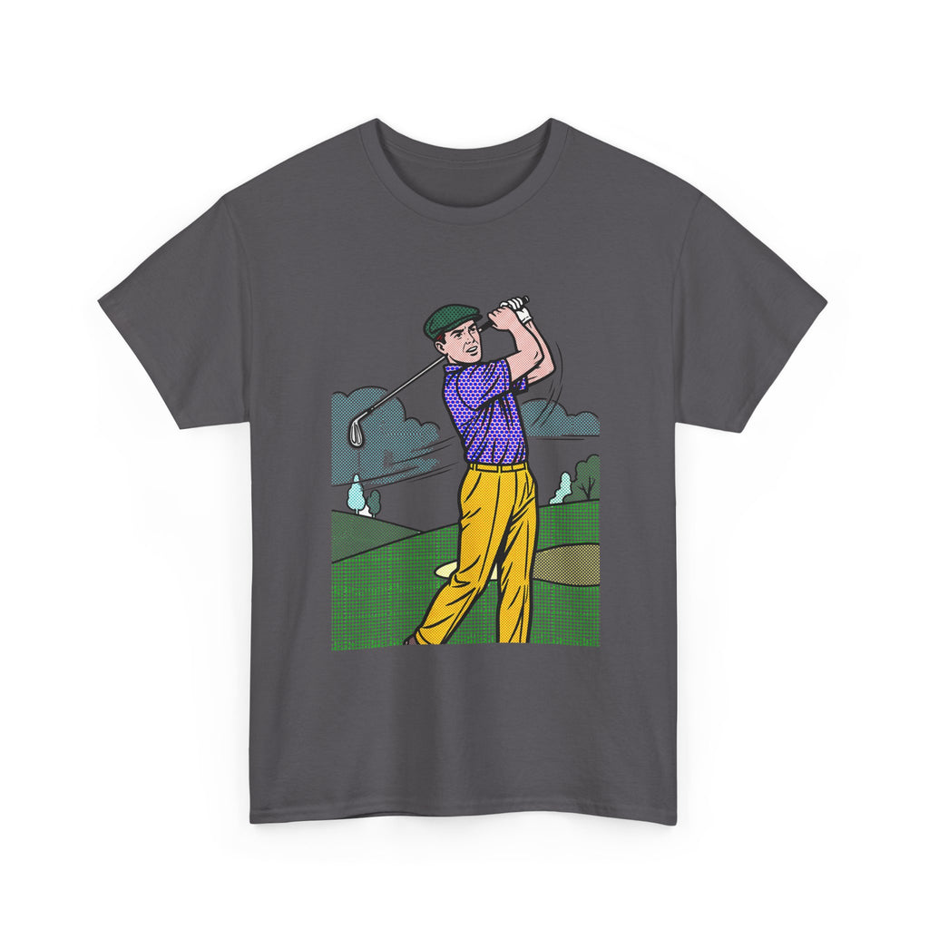 Golf Golfer Illustration T‑Shirt — Vintage Swing Graphic Tee for Golf Lovers