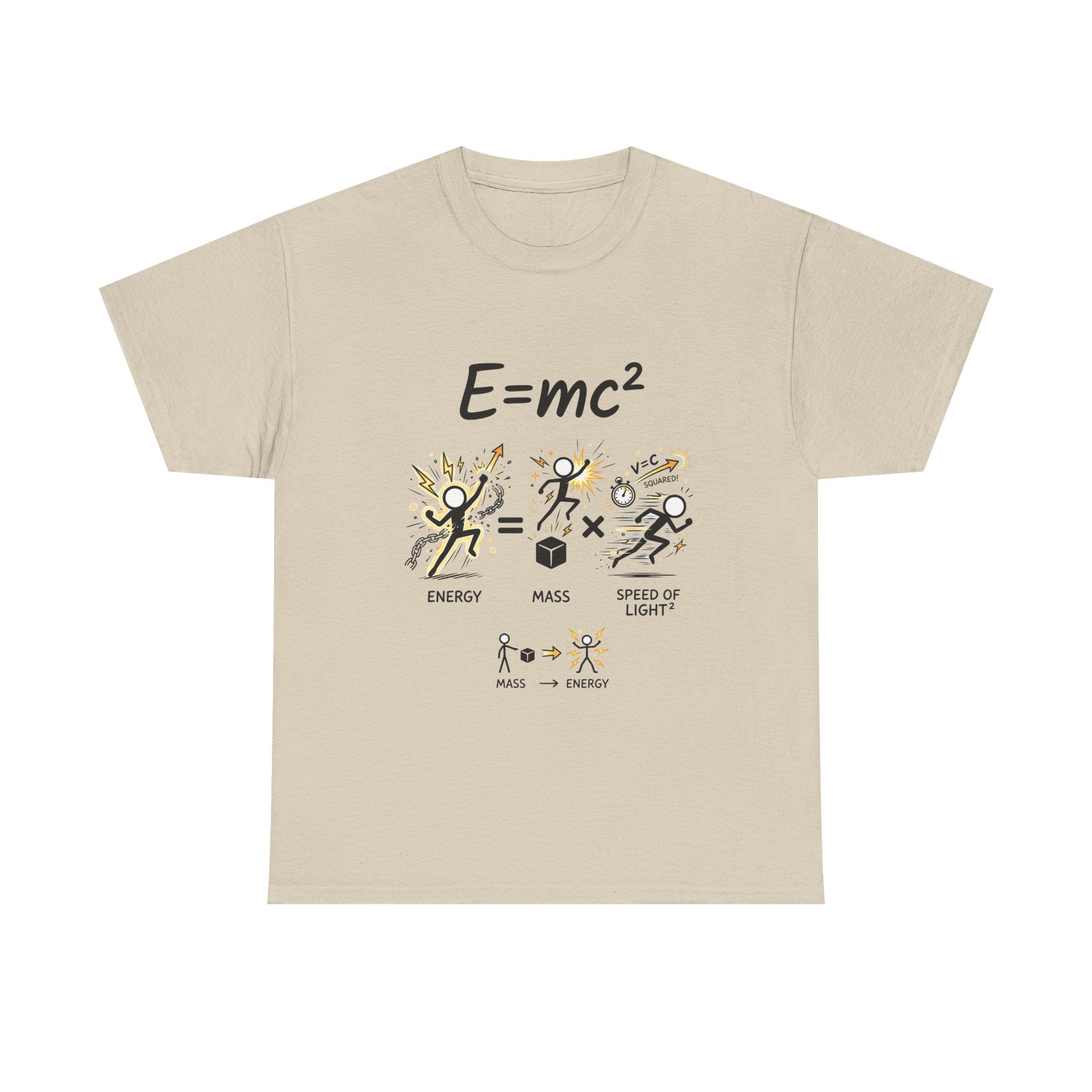 E=mc Illustrated Science T-Shirt — Funny Energy Mass Speed of Light Tee