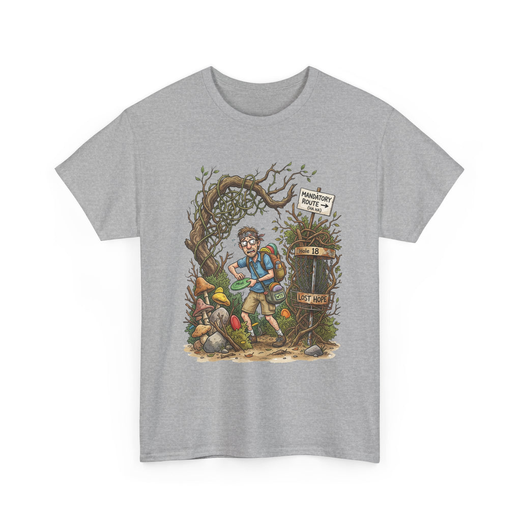 Disc Golf Graphic Tee — "Lost But Loving It" Outdoor Adventure T-Shirt