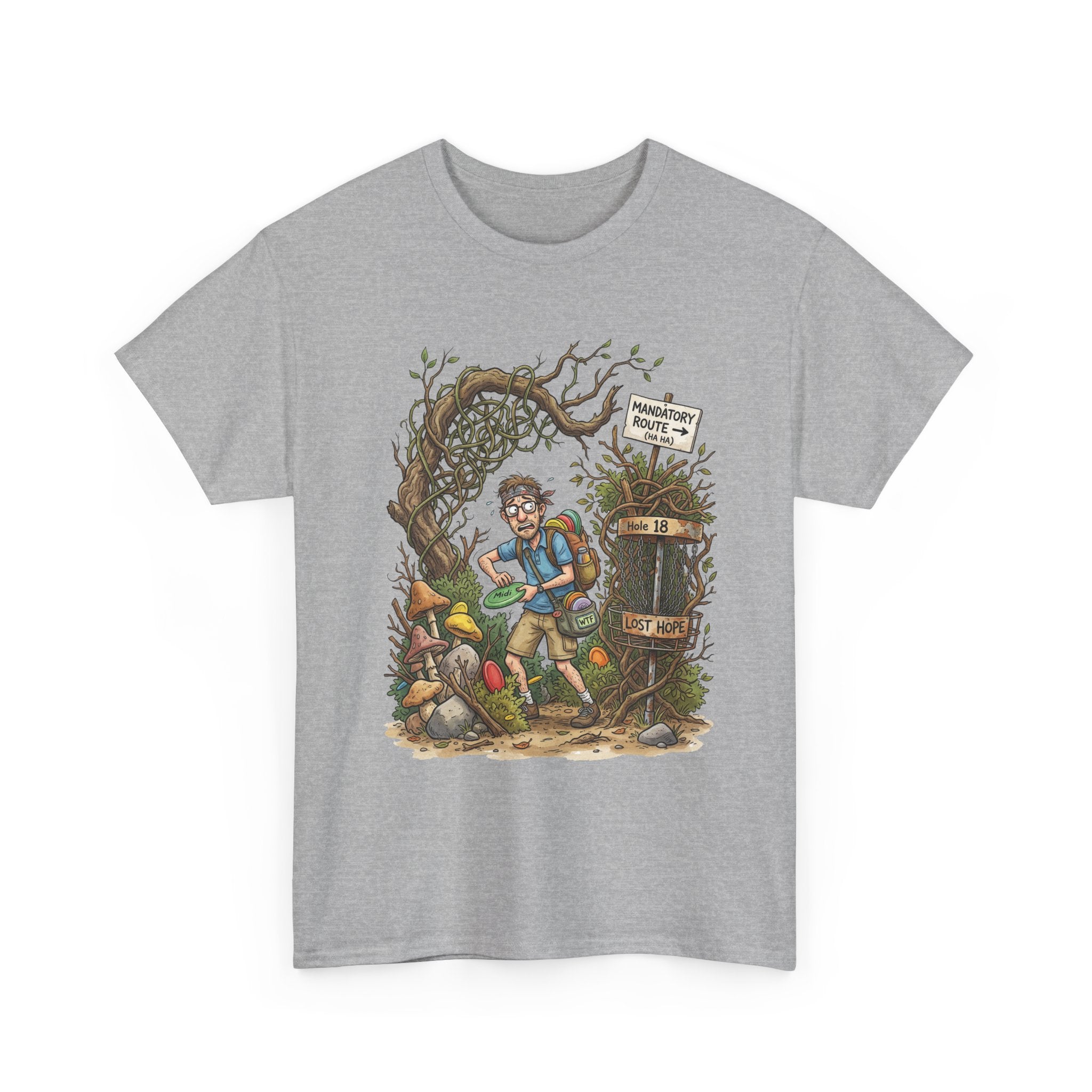Disc Golf Graphic Tee — "Lost But Loving It" Outdoor Adventure T-Shirt