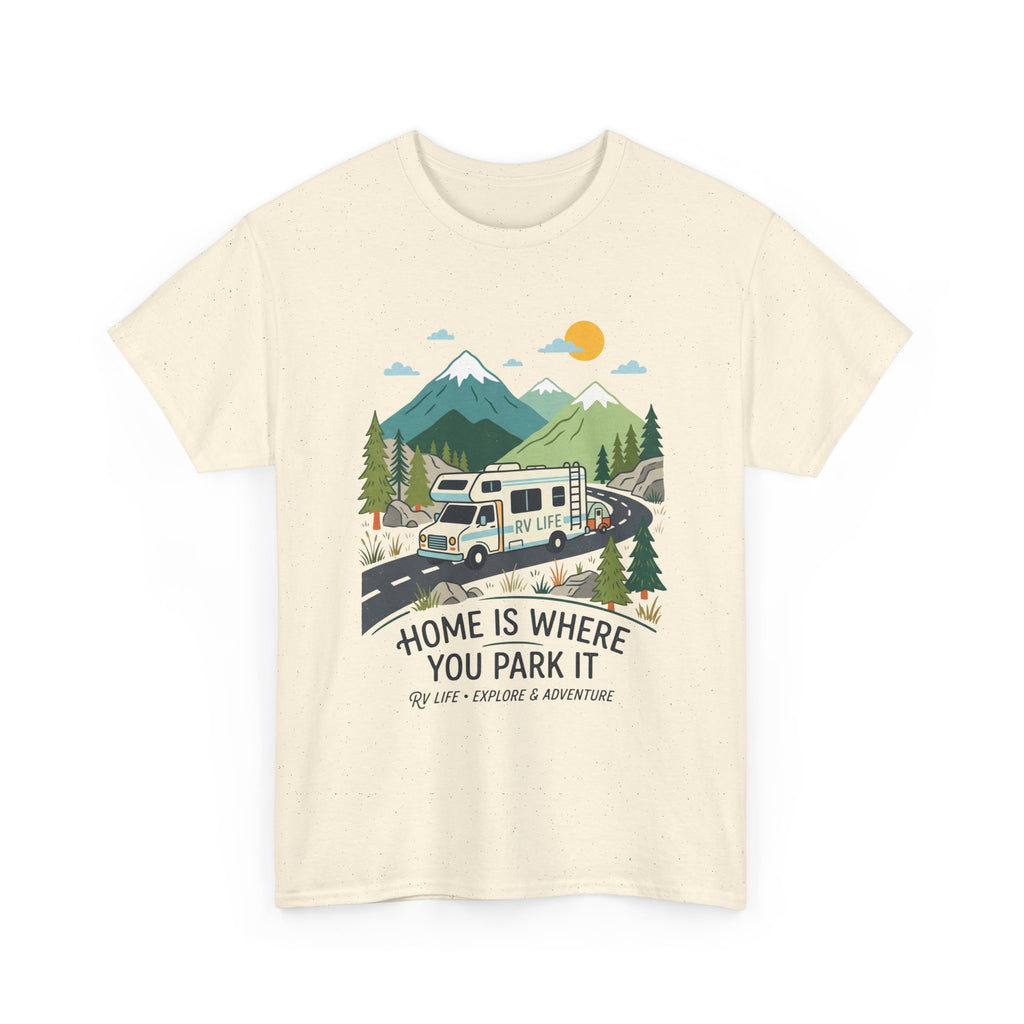 RV Camping T‑Shirt — "Home Is Where You Park It" Mountain Camper Tee