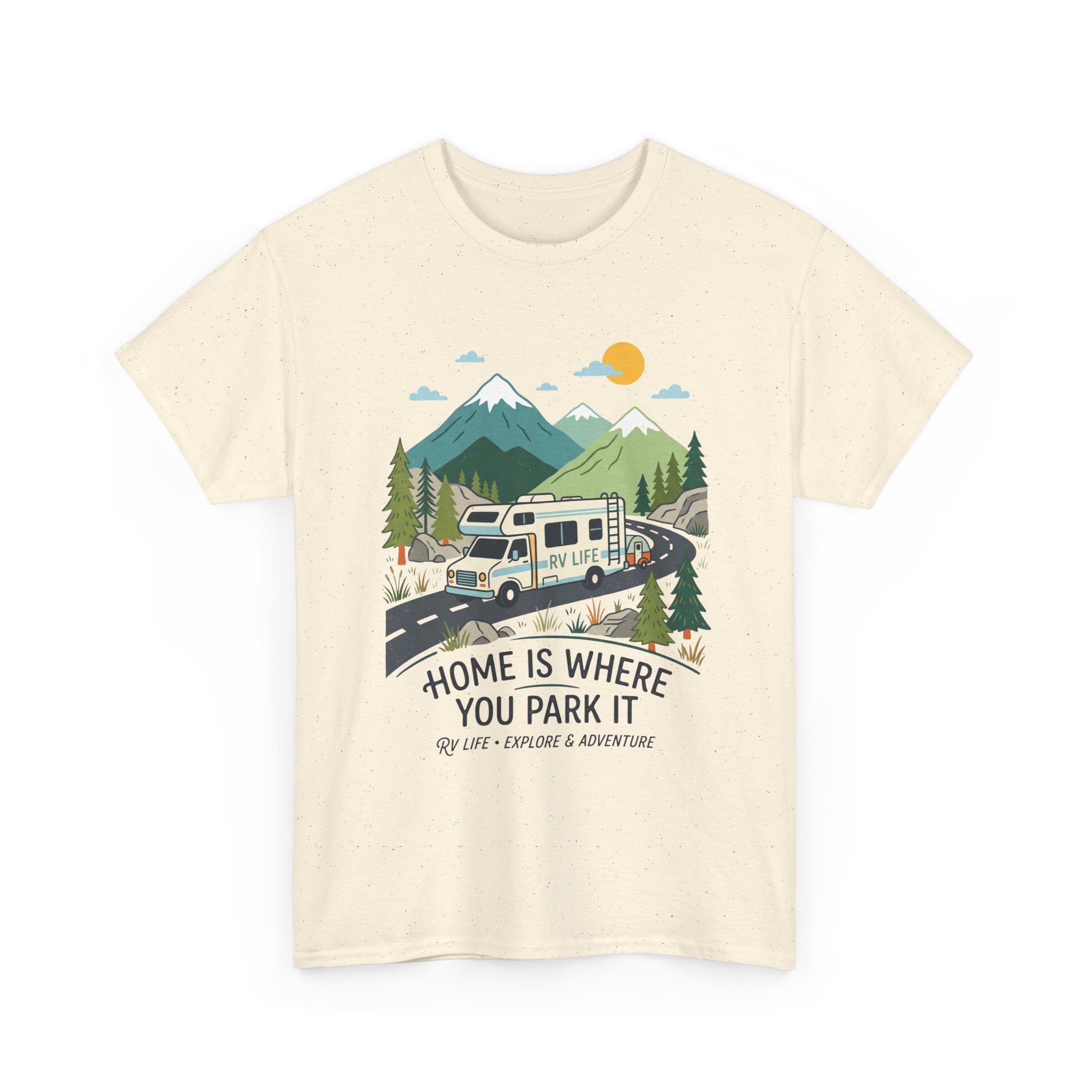 RV Camping T‑Shirt — "Home Is Where You Park It" Mountain Camper Tee