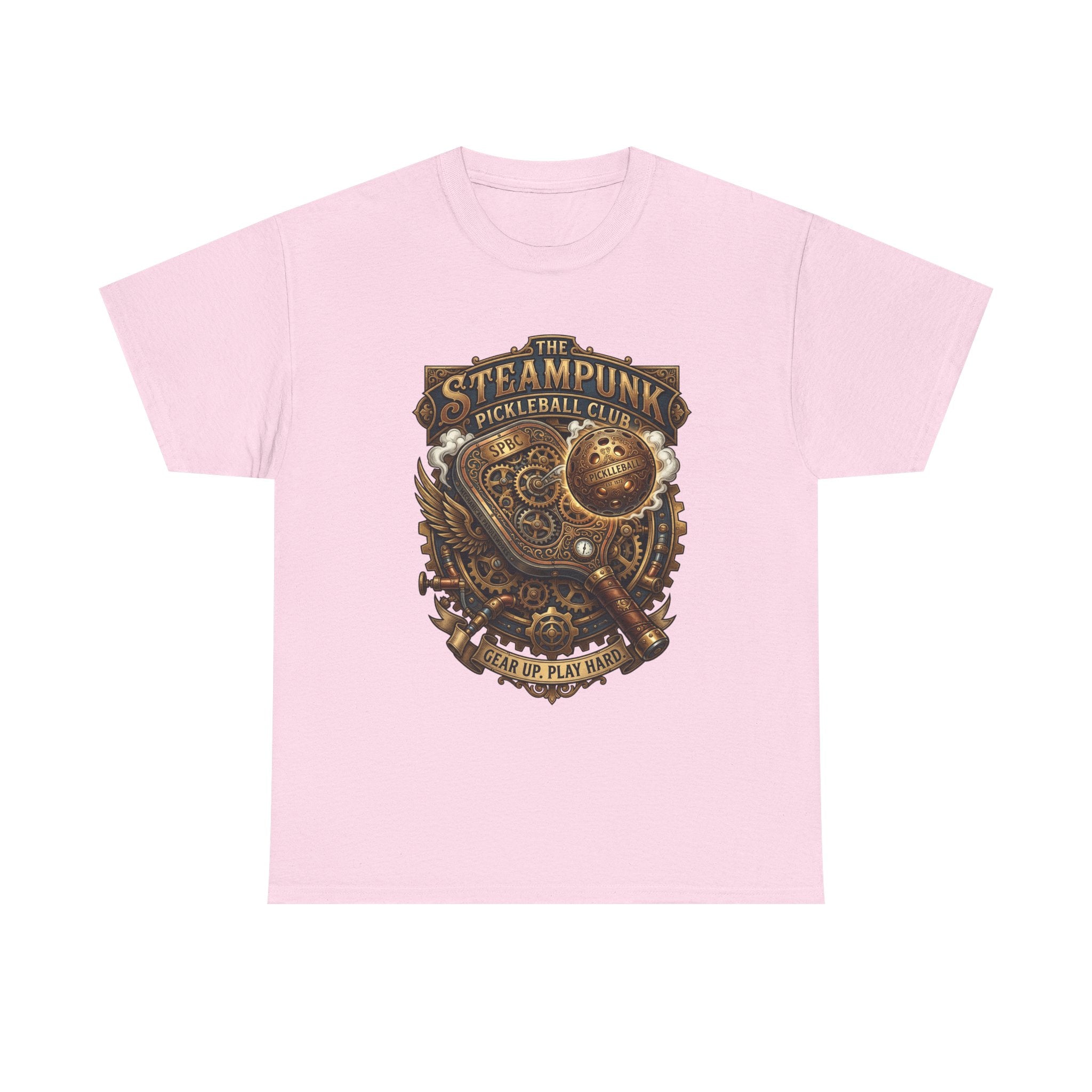 Steampunk Pickleball Club T‑Shirt – Vintage Gear & Gears Graphic Tee