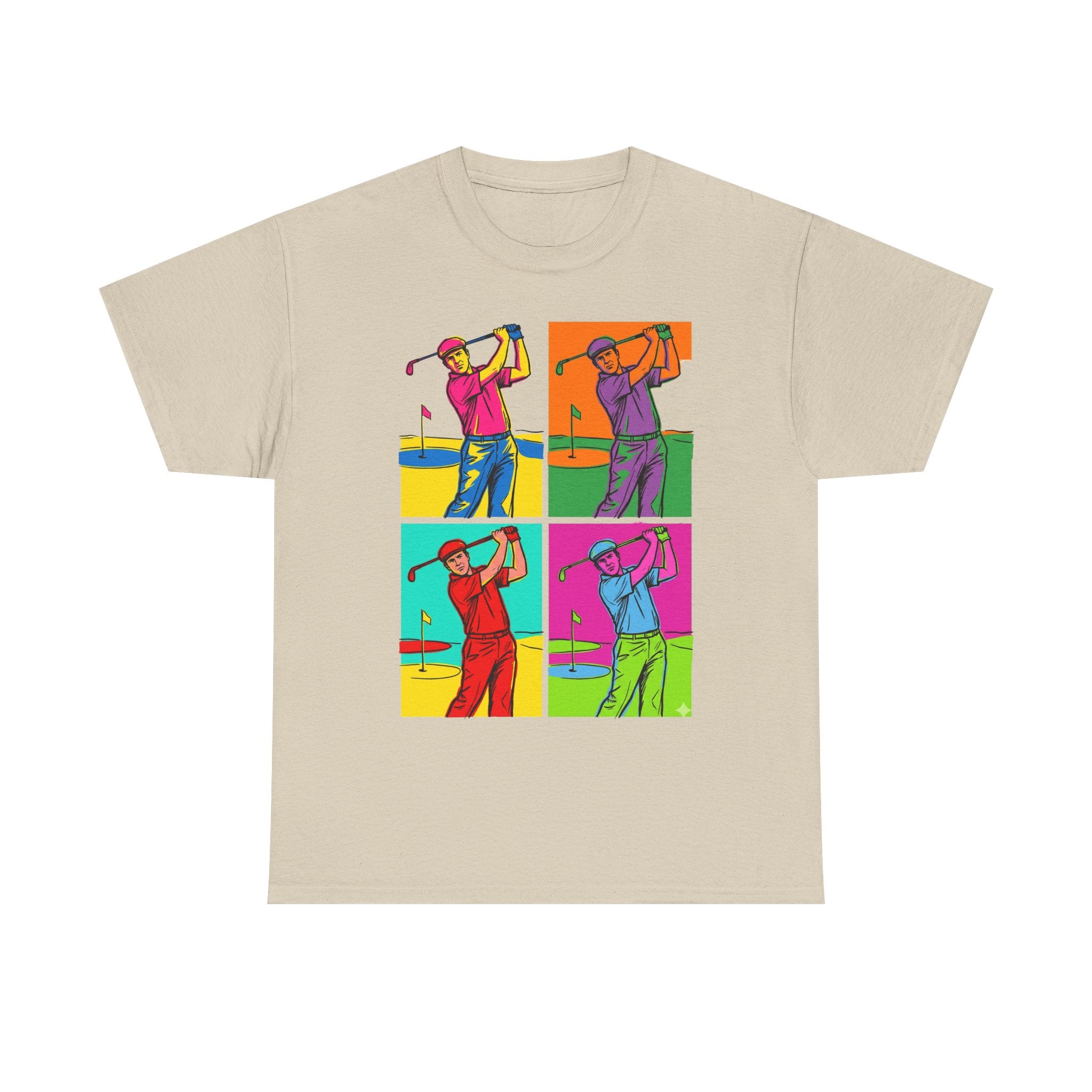 Golf Pop Art T-Shirt — Colorful Golfer Swing Graphic Tee