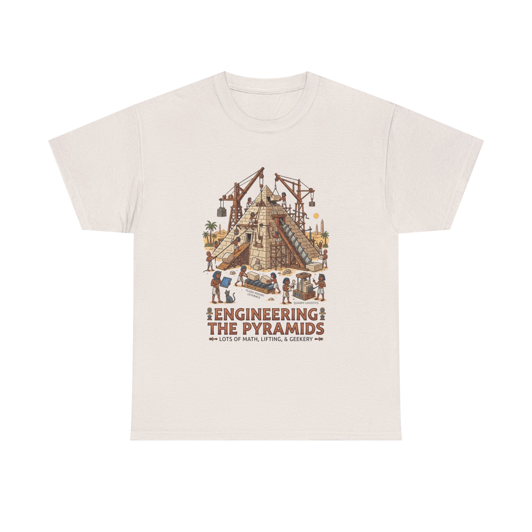 Pyramids Engineering T-Shirt – Vintage Egypt Construction Graphic Tee