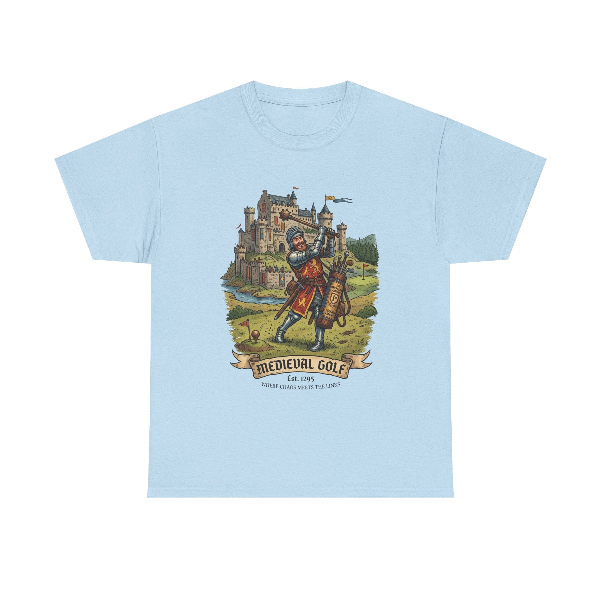 Medieval Golf T-Shirt – Vintage Knight Golfing Castle Graphic Tee