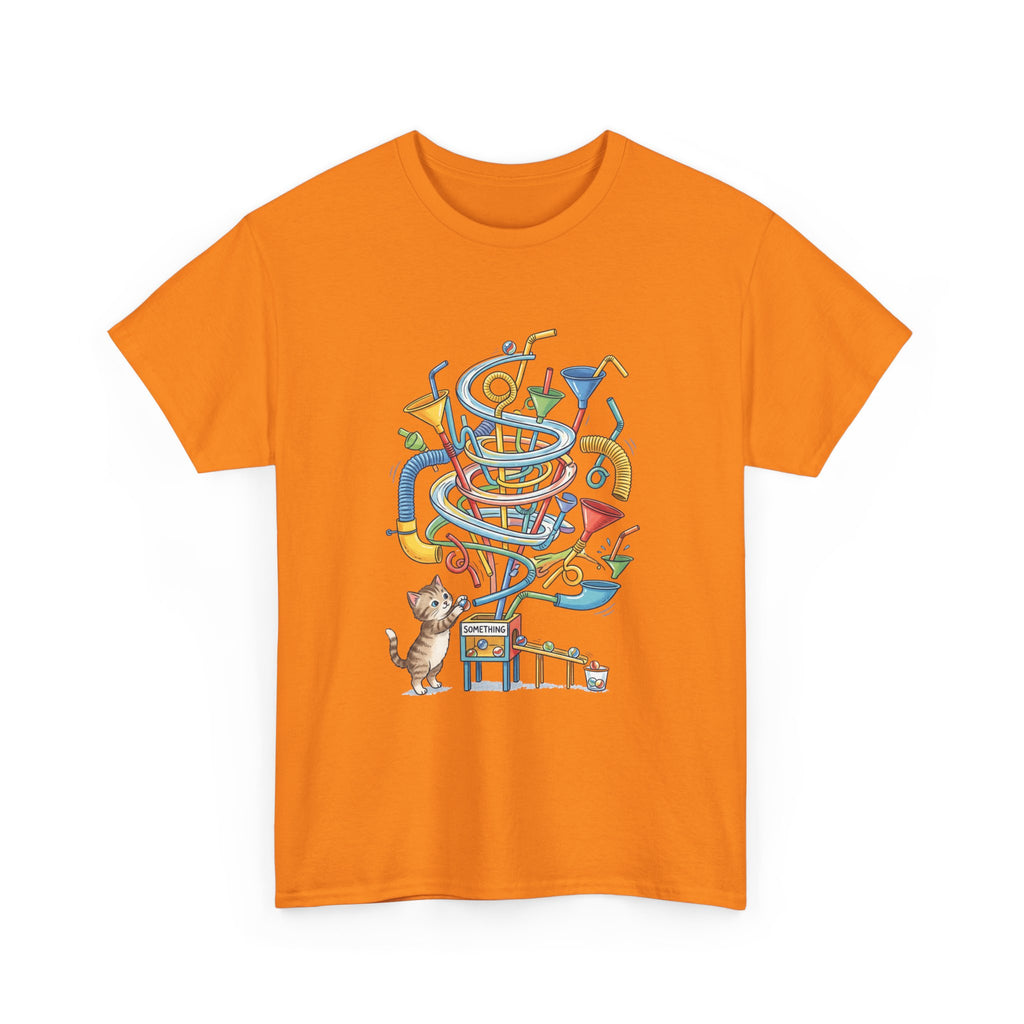Music Cat T-Shirt — Whimsical Cat Playing Colorful Instruments Tee