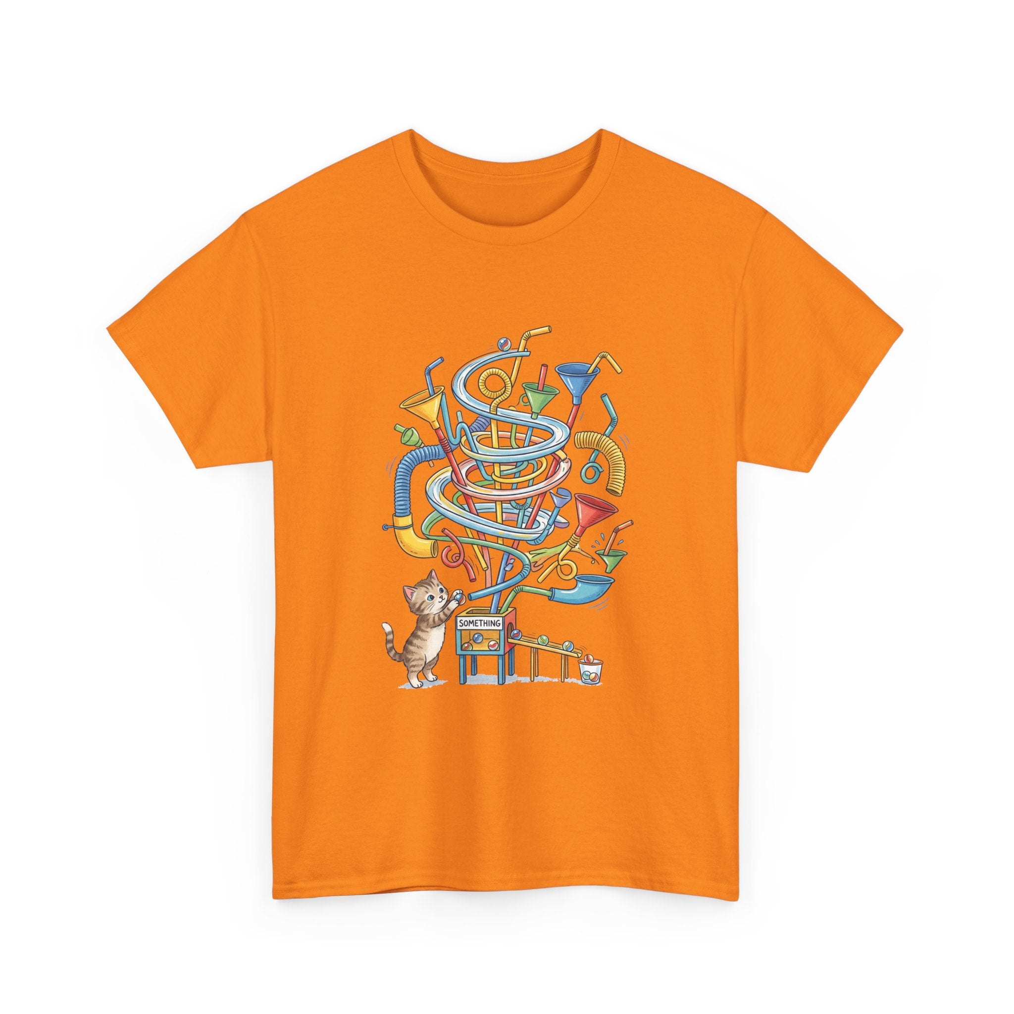 Music Cat T-Shirt — Whimsical Cat Playing Colorful Instruments Tee
