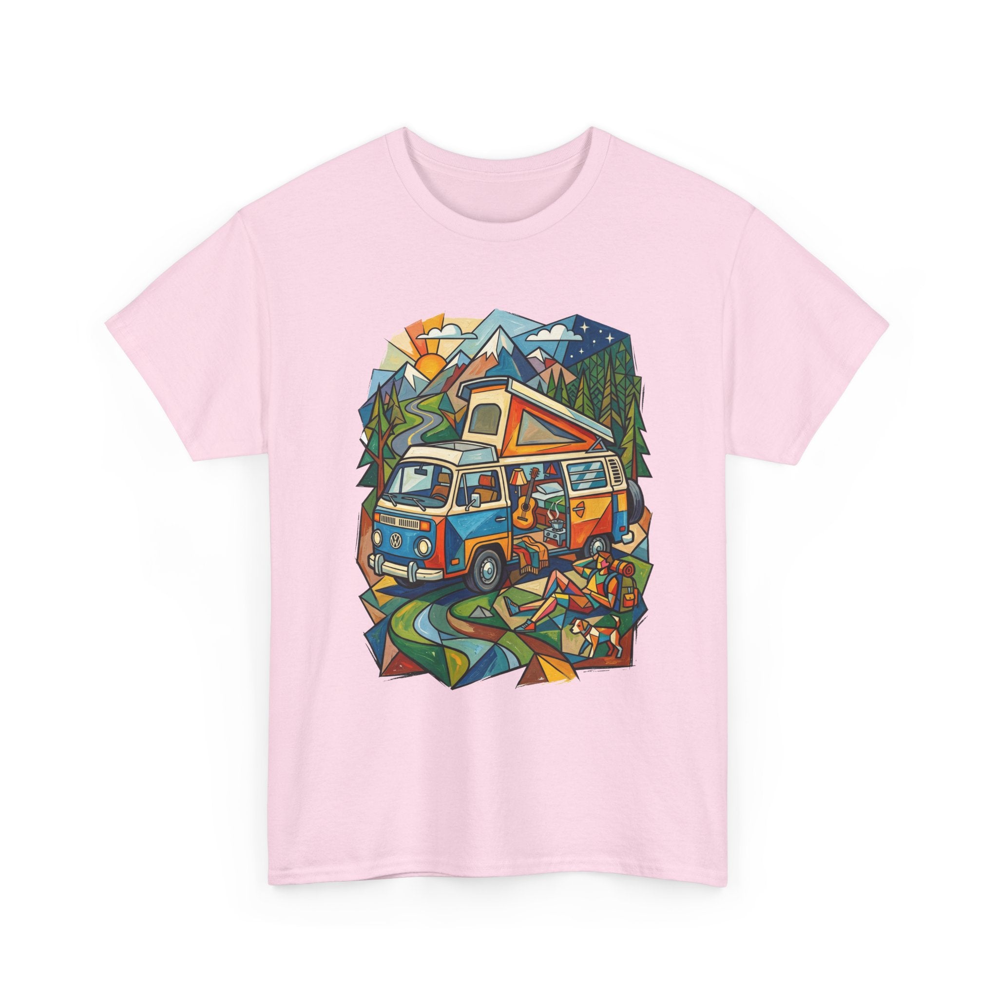 Van Life Camper Van T-Shirt – Retro Mountain Adventure Tee