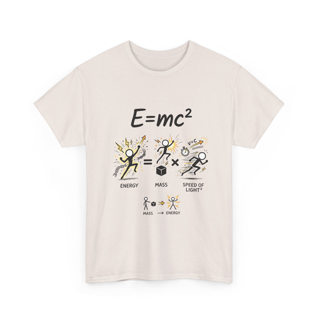 E=mc Illustrated Science T-Shirt — Funny Energy Mass Speed of Light Tee