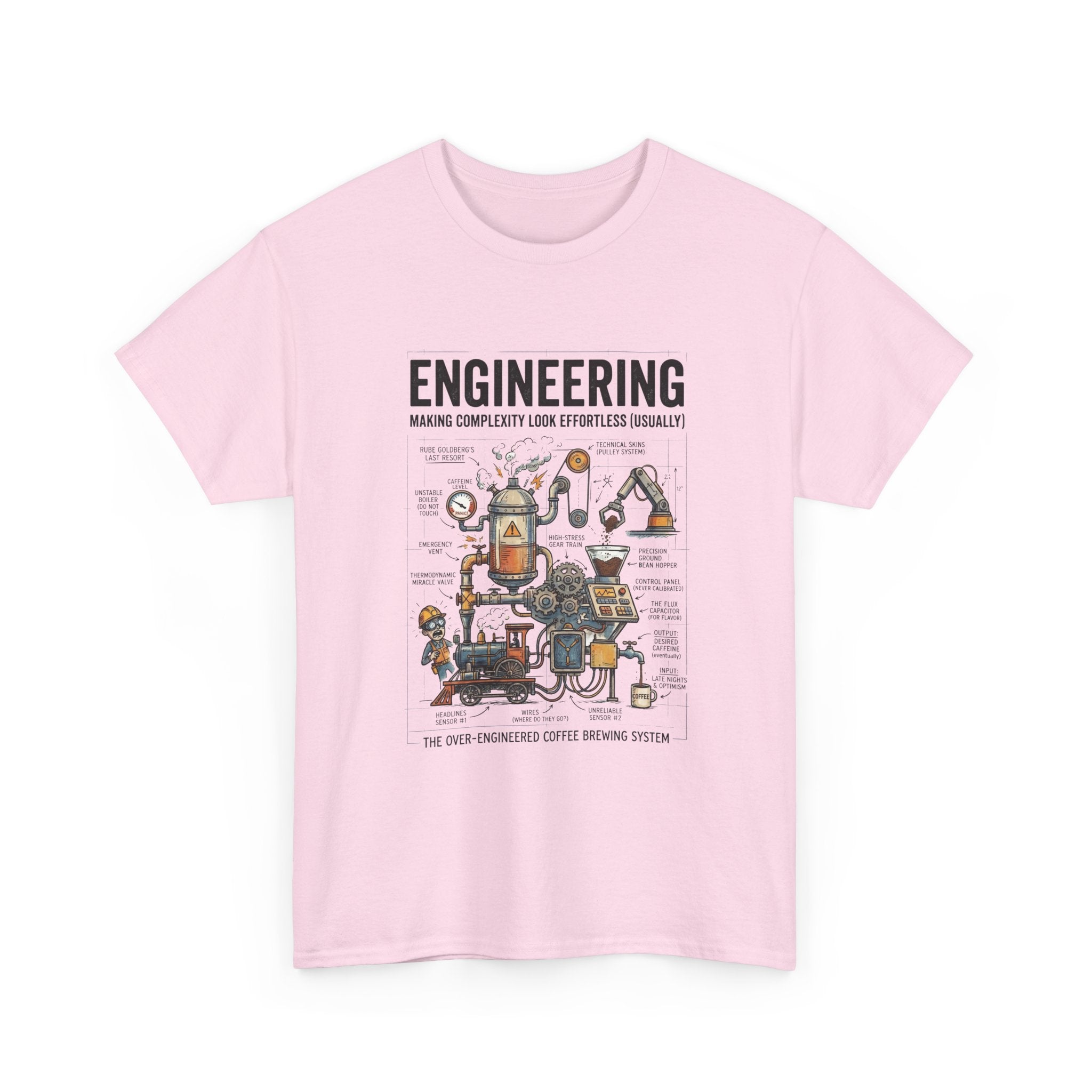 Engineering Diagram T‑Shirt — Funny STEM Illustration Tee for Engineers & Students