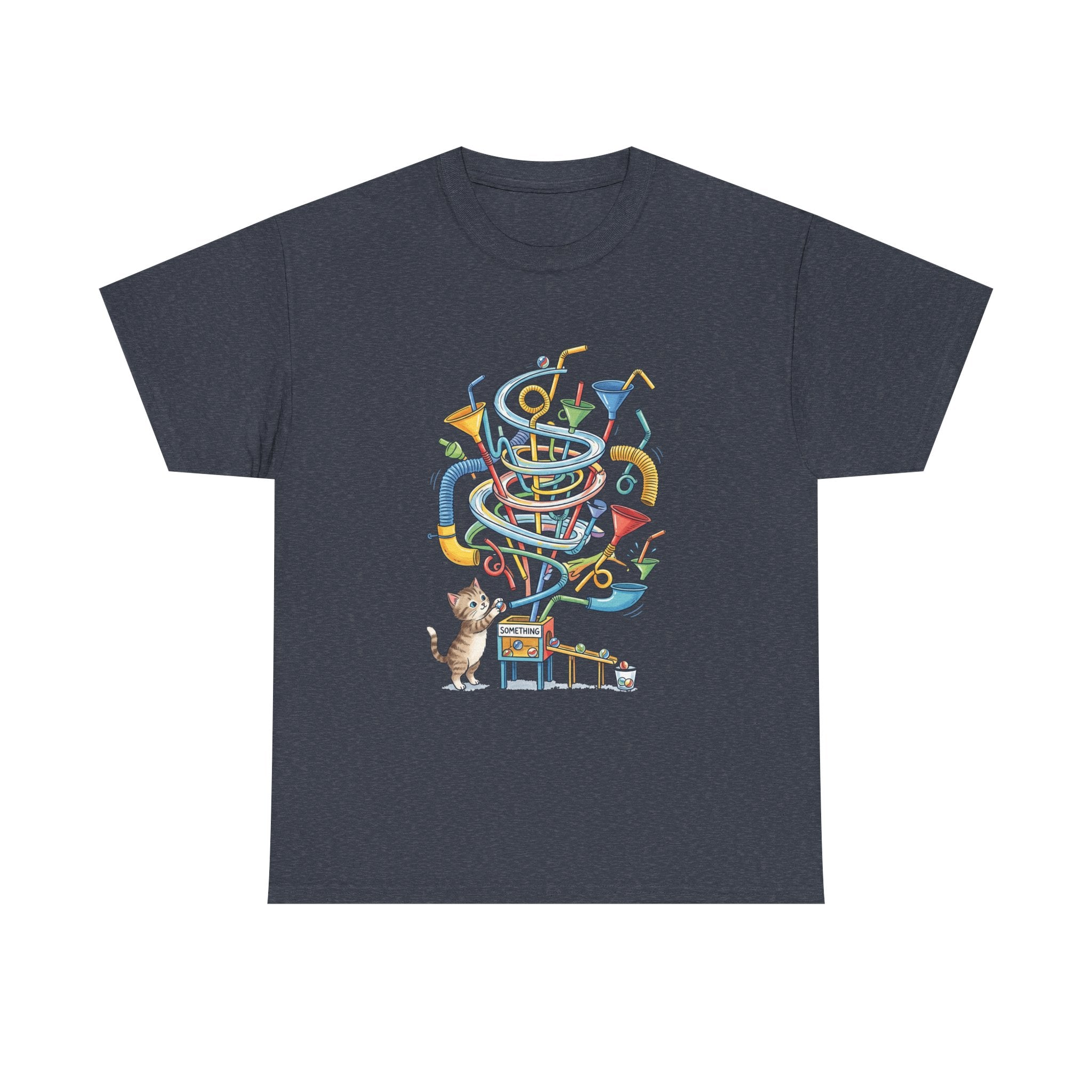 Music Cat T-Shirt — Whimsical Cat Playing Colorful Instruments Tee