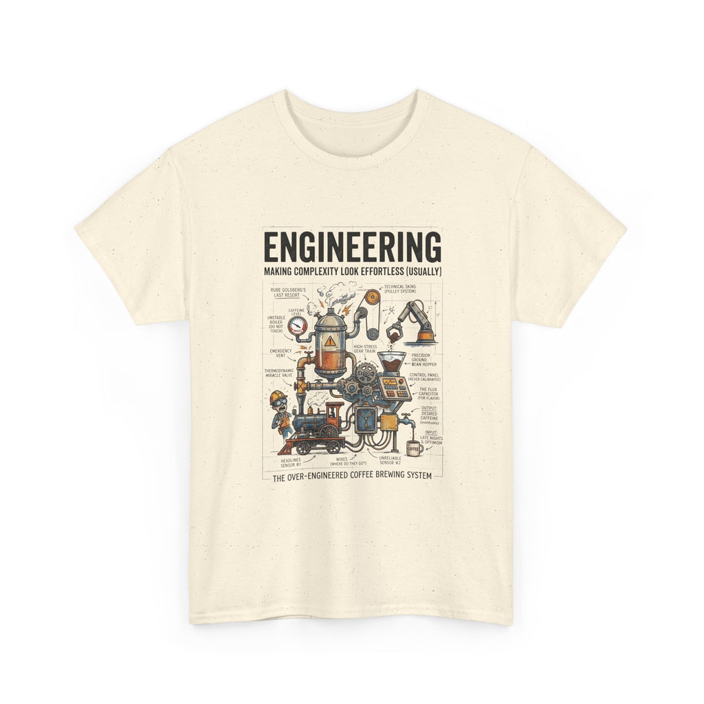 Engineering Diagram T‑Shirt — Funny STEM Illustration Tee for Engineers & Students