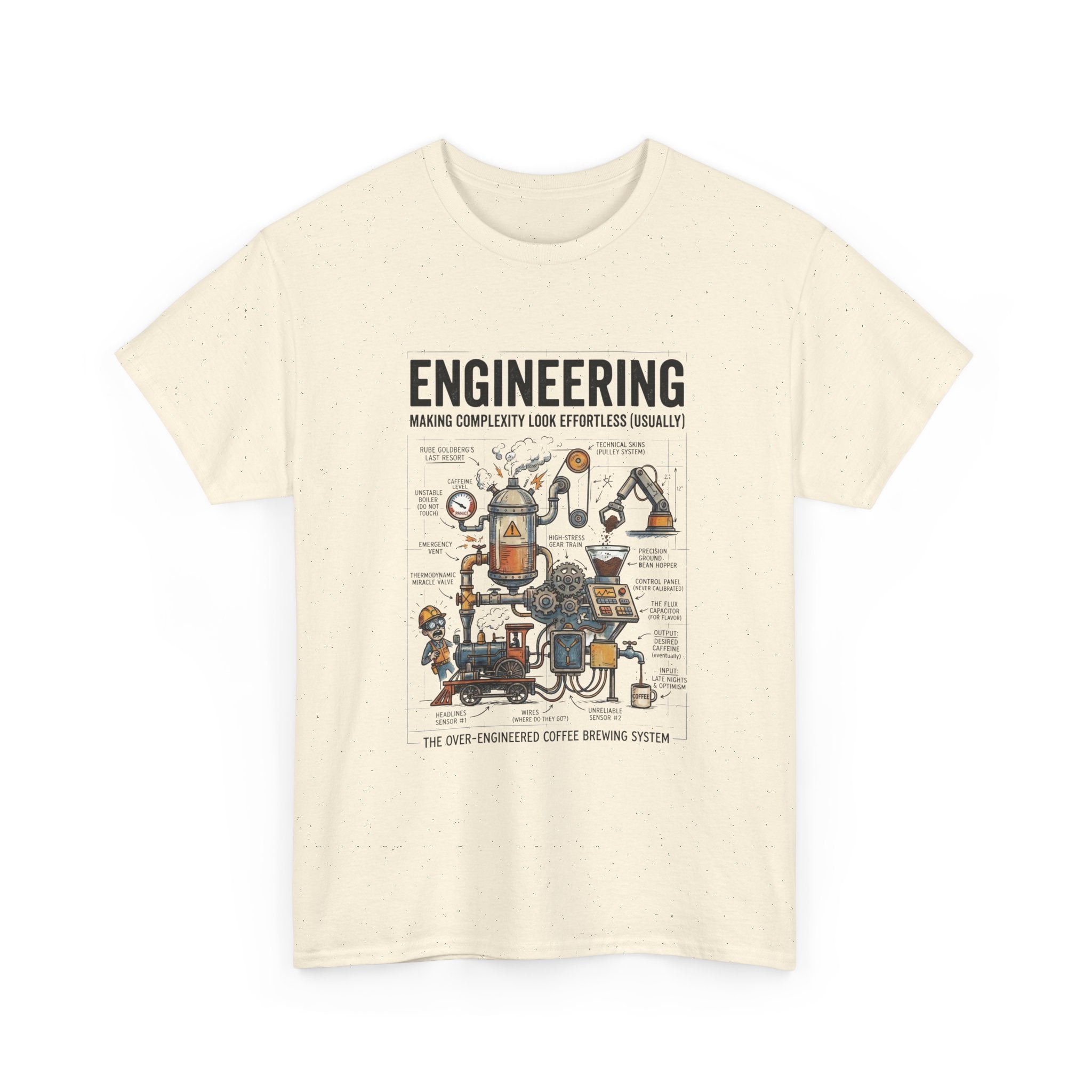 Engineering Diagram T‑Shirt — Funny STEM Illustration Tee for Engineers & Students