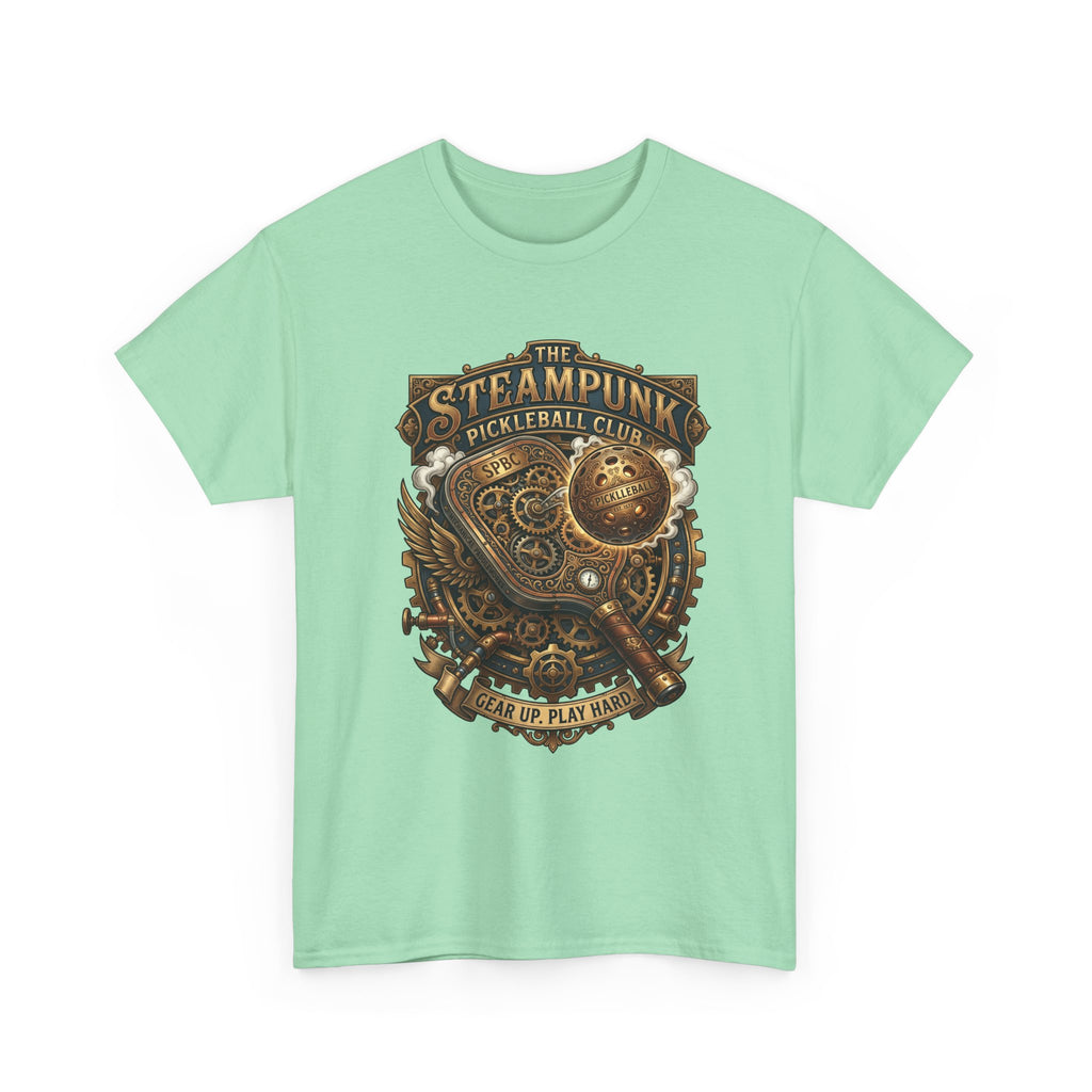 Steampunk Pickleball Club T‑Shirt – Vintage Gear & Gears Graphic Tee