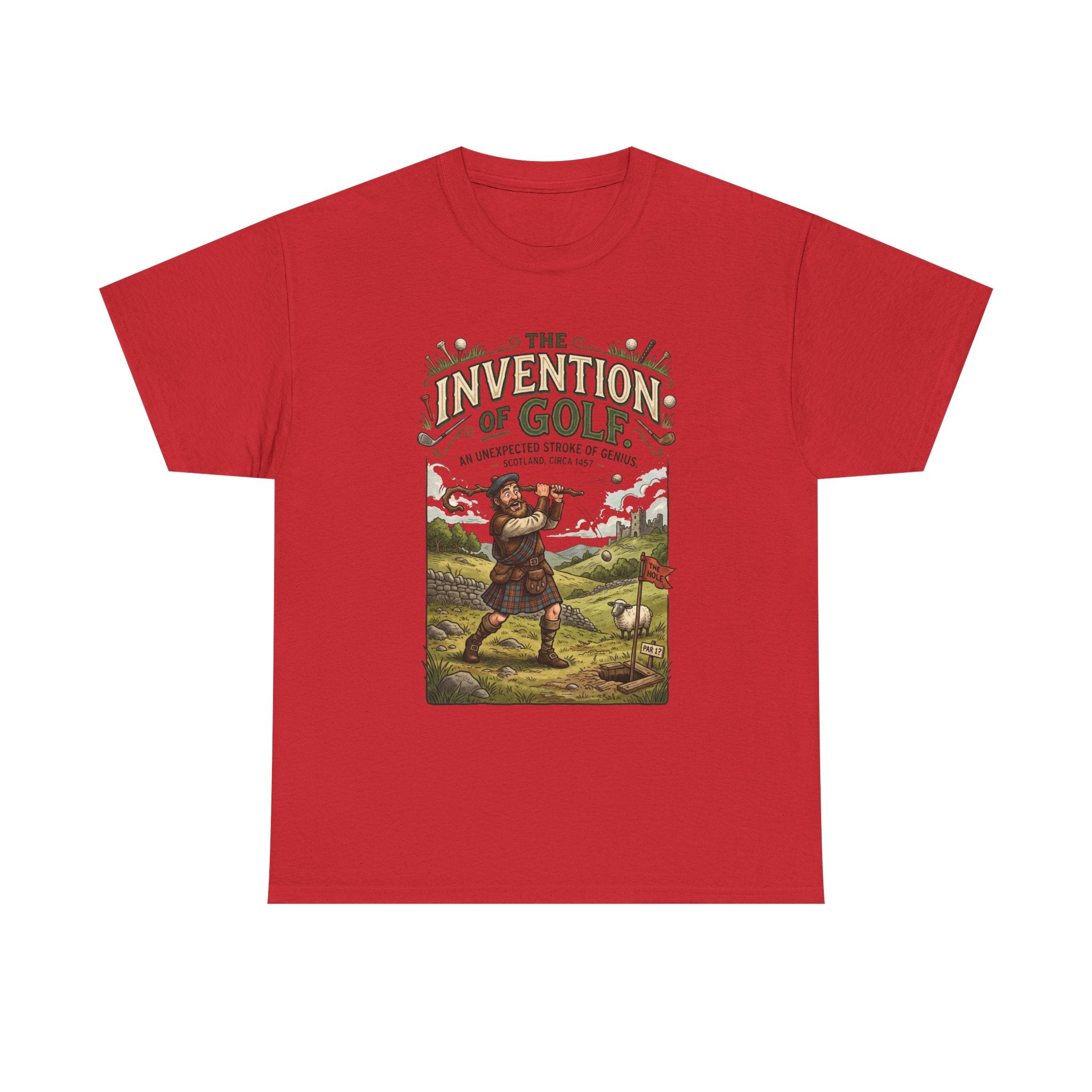 Golf Tee — 'The Invention of Golf' Vintage Golfing Graphic Shirt